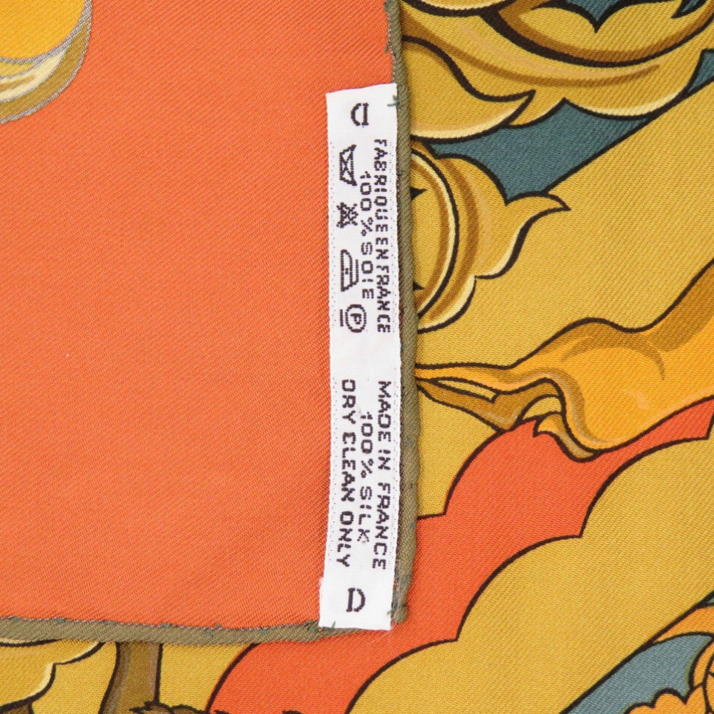 Herms Carr 90 "Animaux Solaires" Sun Animals Silk Orange Scarf Muffler 0097 Hermes