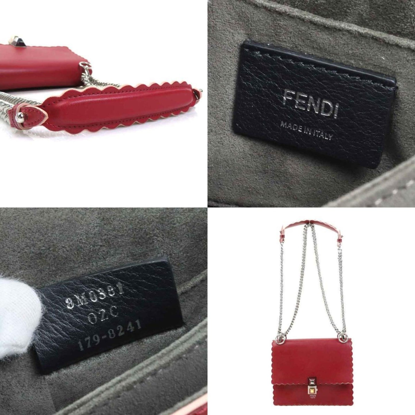 Fendi Canai Mini Shoulder Bag In Red Leather