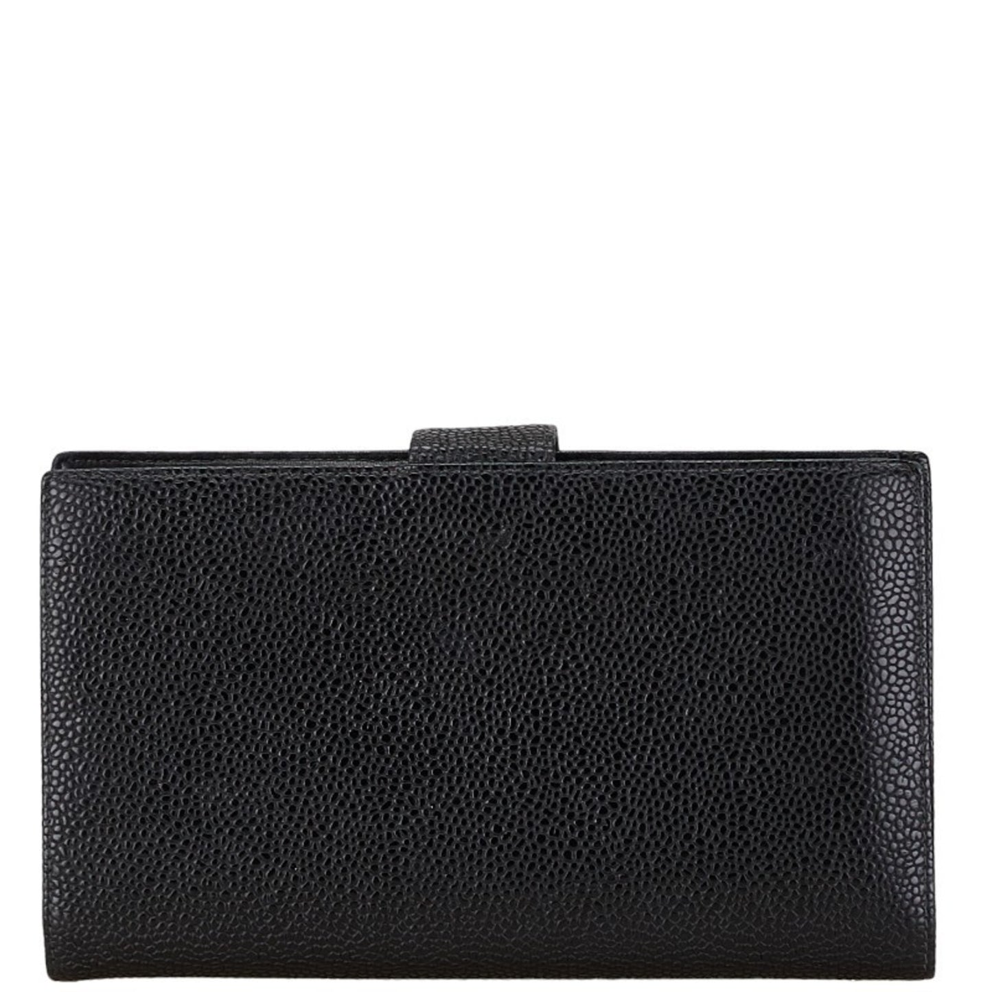 Chanel Coco Mark Long Wallet Black Caviar Skin
