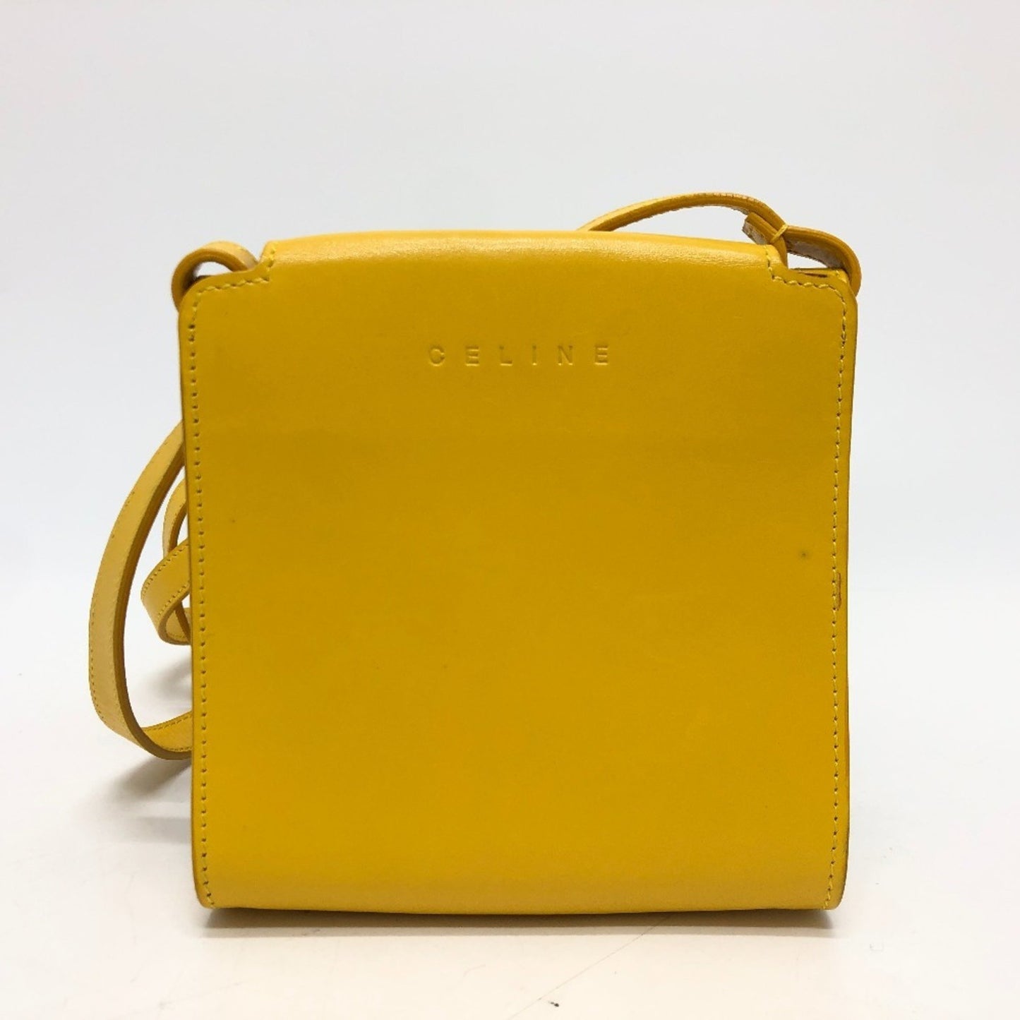 Celine Flower Pochette Shoulder Bag Leather Canvas
