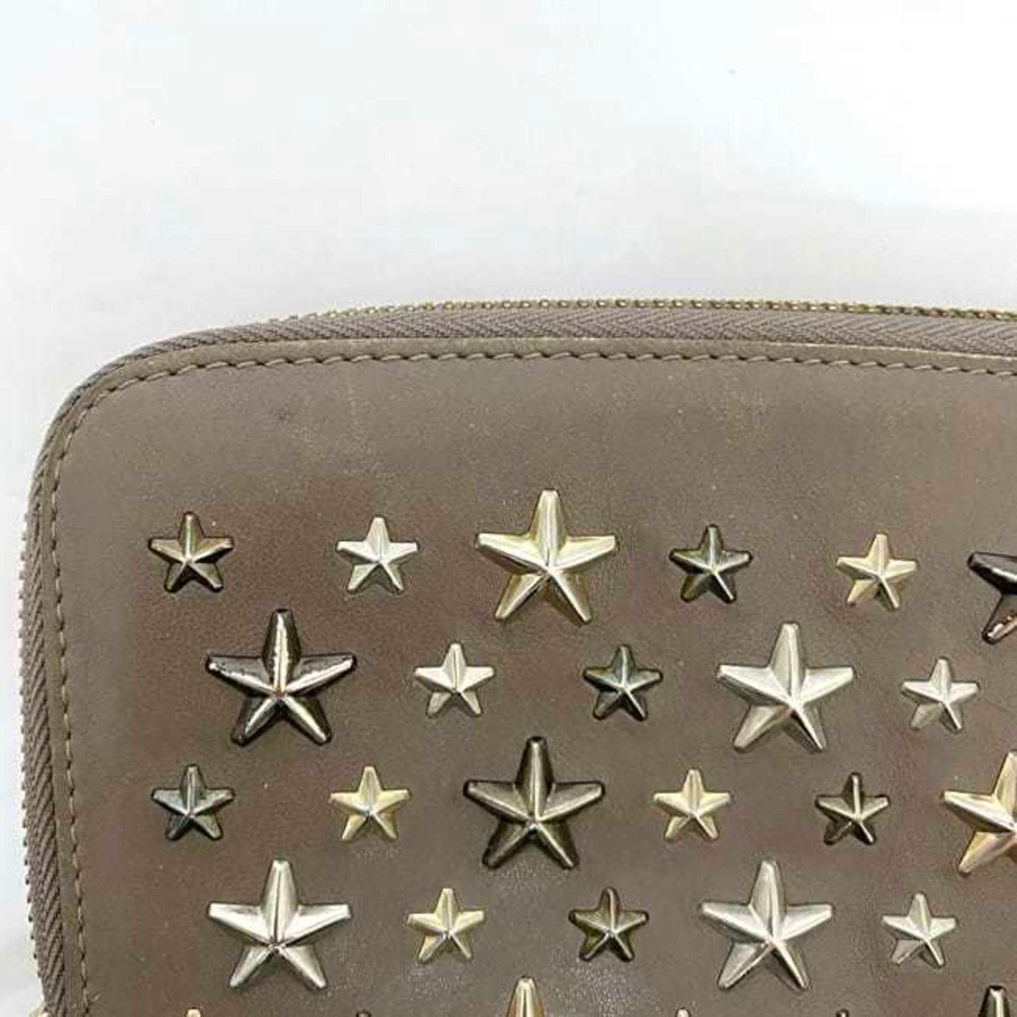 Jimmy Choo Round Long Wallet Ec-22525 Beige Filipa Leather 2Jk4Fz Jimmy Choo Star Studs