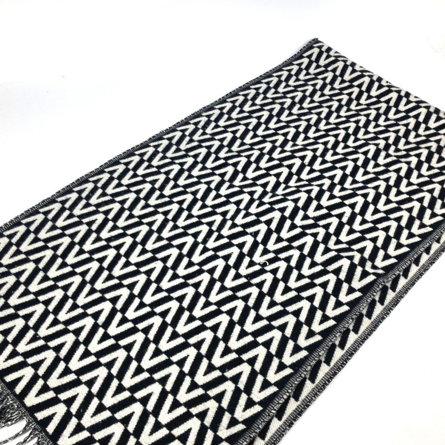 Valentino Valentino Logo Fringe Bicolor Scarf Cashmere