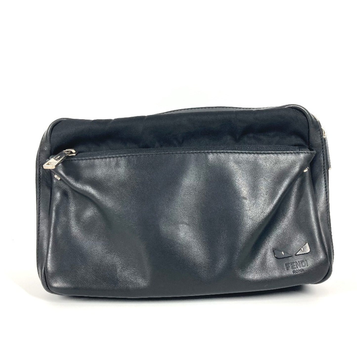 Fendi 7Va411 Monster Eye Logo Fantastic Crossbody Bag Handbag Pochette Shoulder Nylon Leather