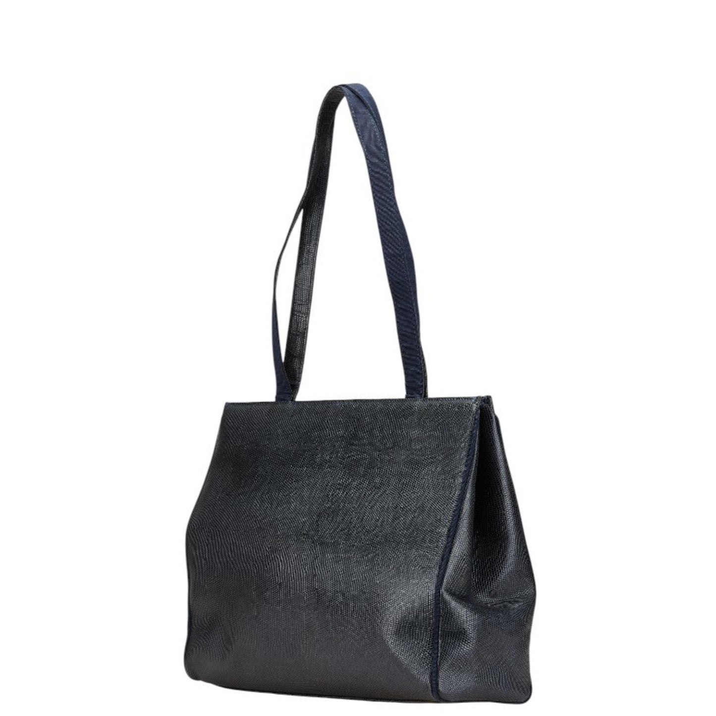Salvatore Ferragamo Vara Embossed Tote Bag Handbag Aq21 2530 Black Leather