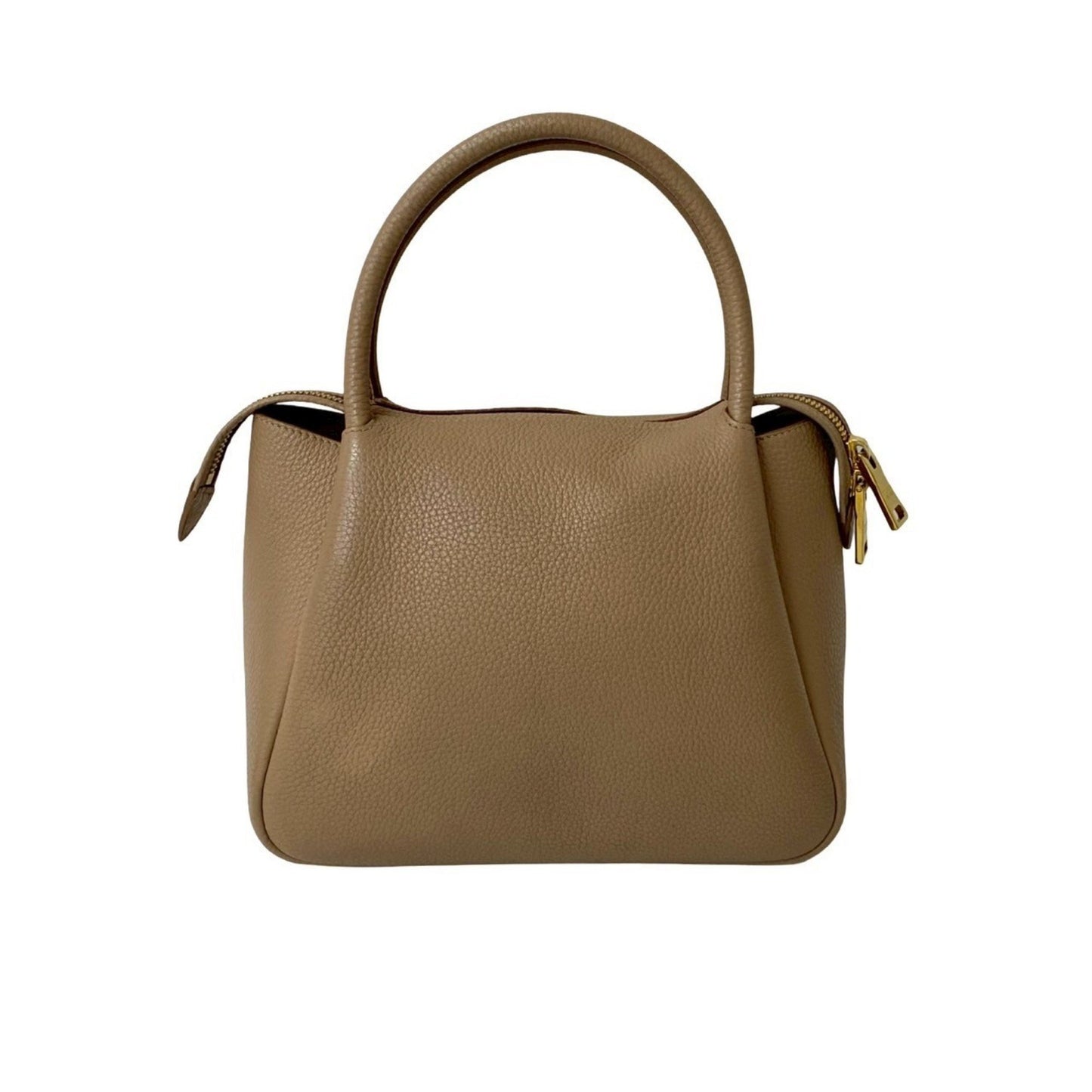 Prada Flu Vitello Dino Logo Hardware Soft Leather 2-Way Handbag/Shoulder Bag Beige A58-6