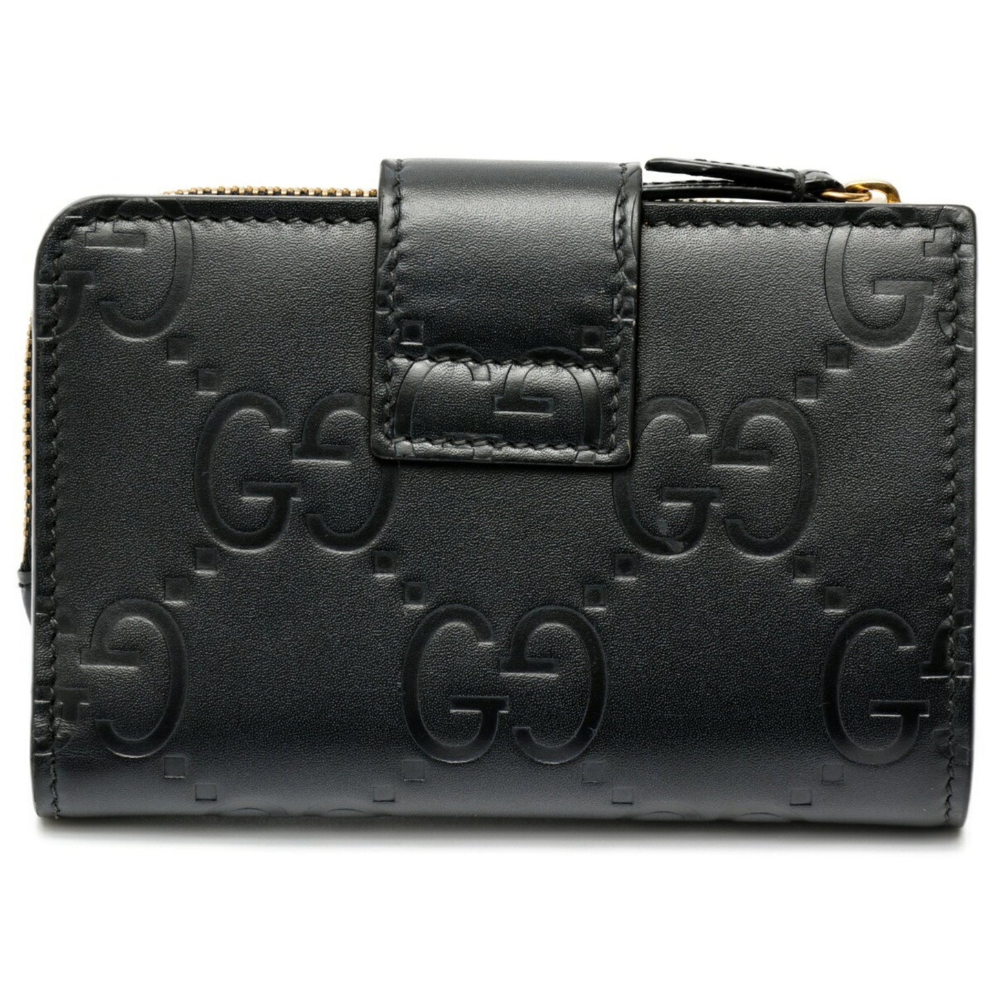 Gucci Pastel Gg Compact Medium Wallet Bifold 790131 Leather Black B-158601