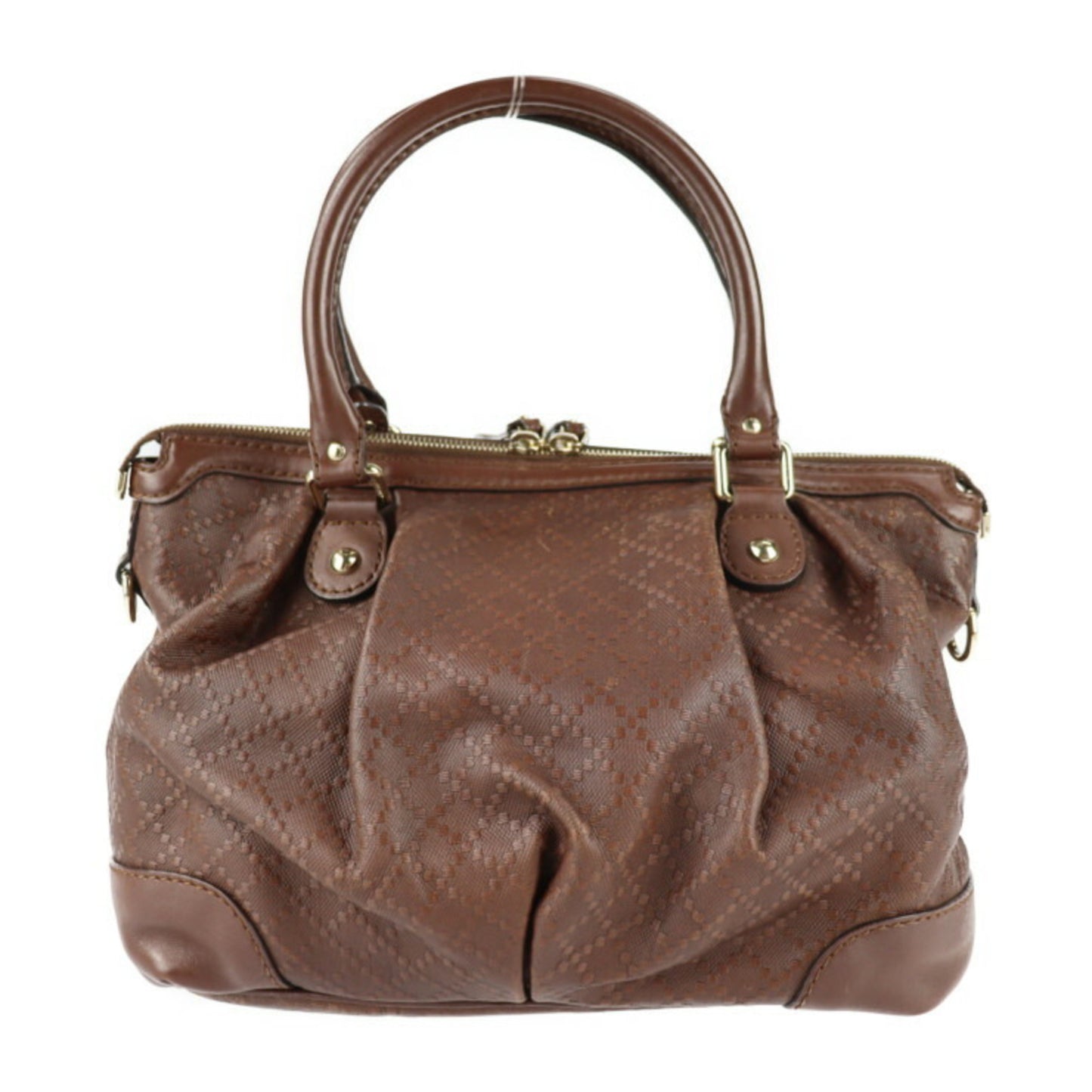 Gucci Gucci Suki Diamante Handbag 247902 Leather Brown Gold Metal Fittings 2Way Shoulder Bag
