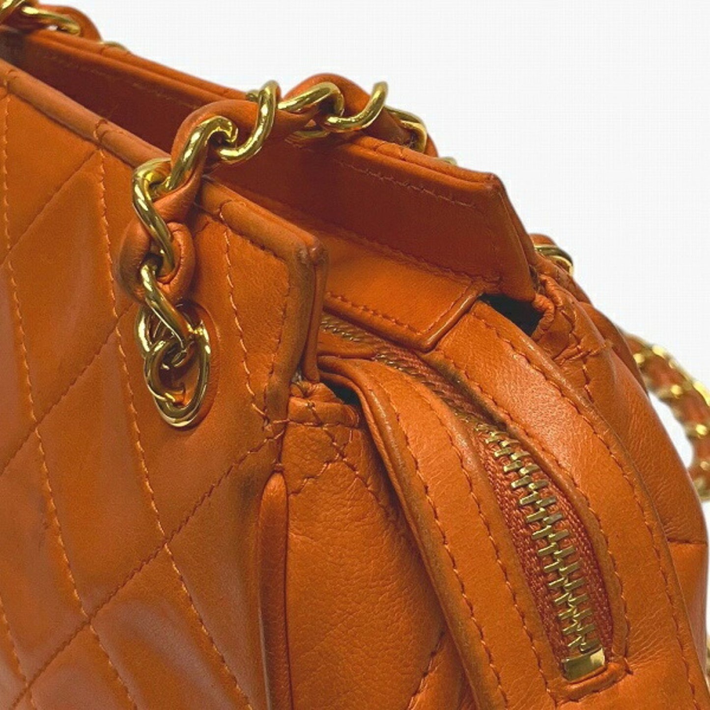 Chanel Matelasse Lambskin Chain Orange Shoulder Bag