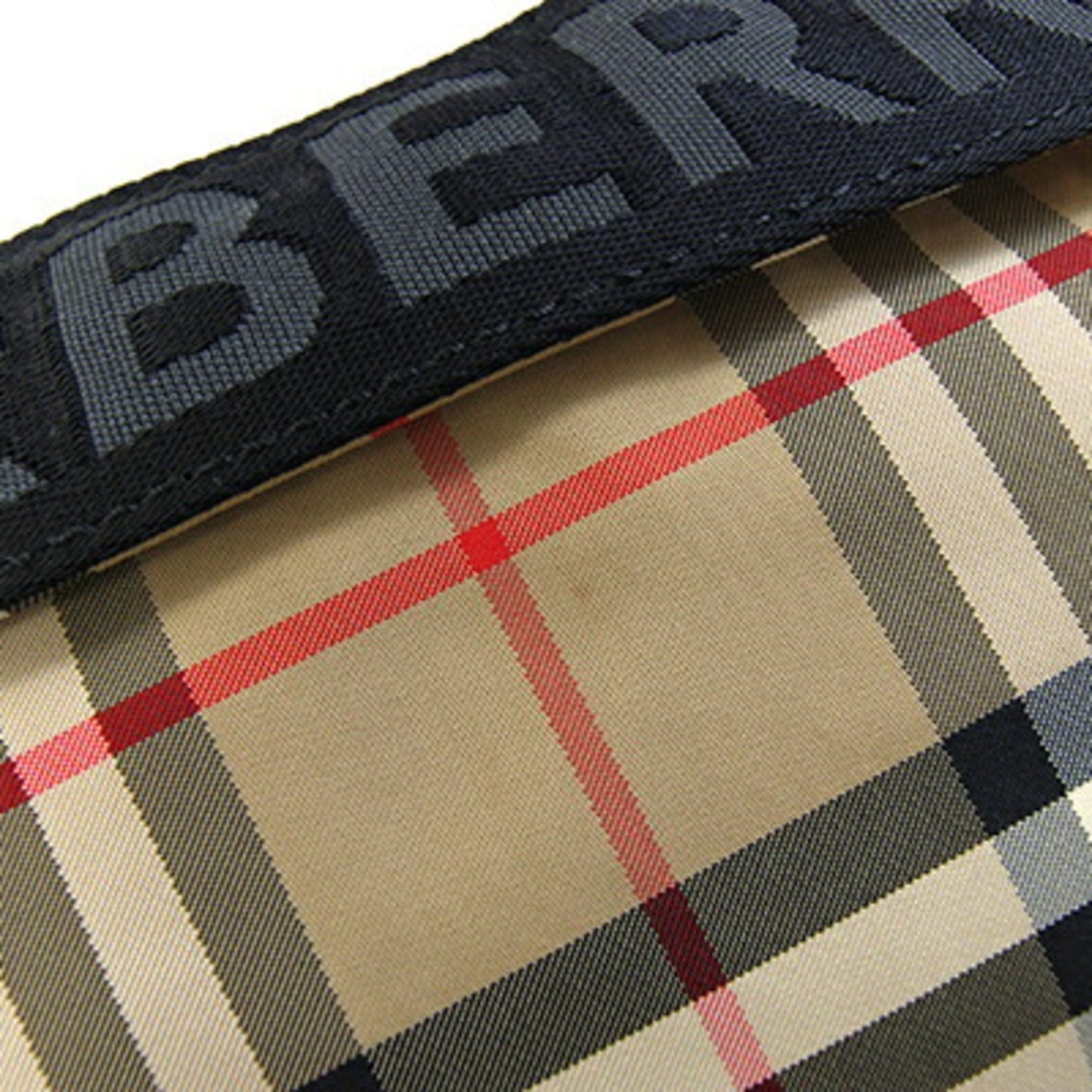 Burberry Body Bag 8014715 Beige Black Nylon Leather Check Belt Waist Burberry