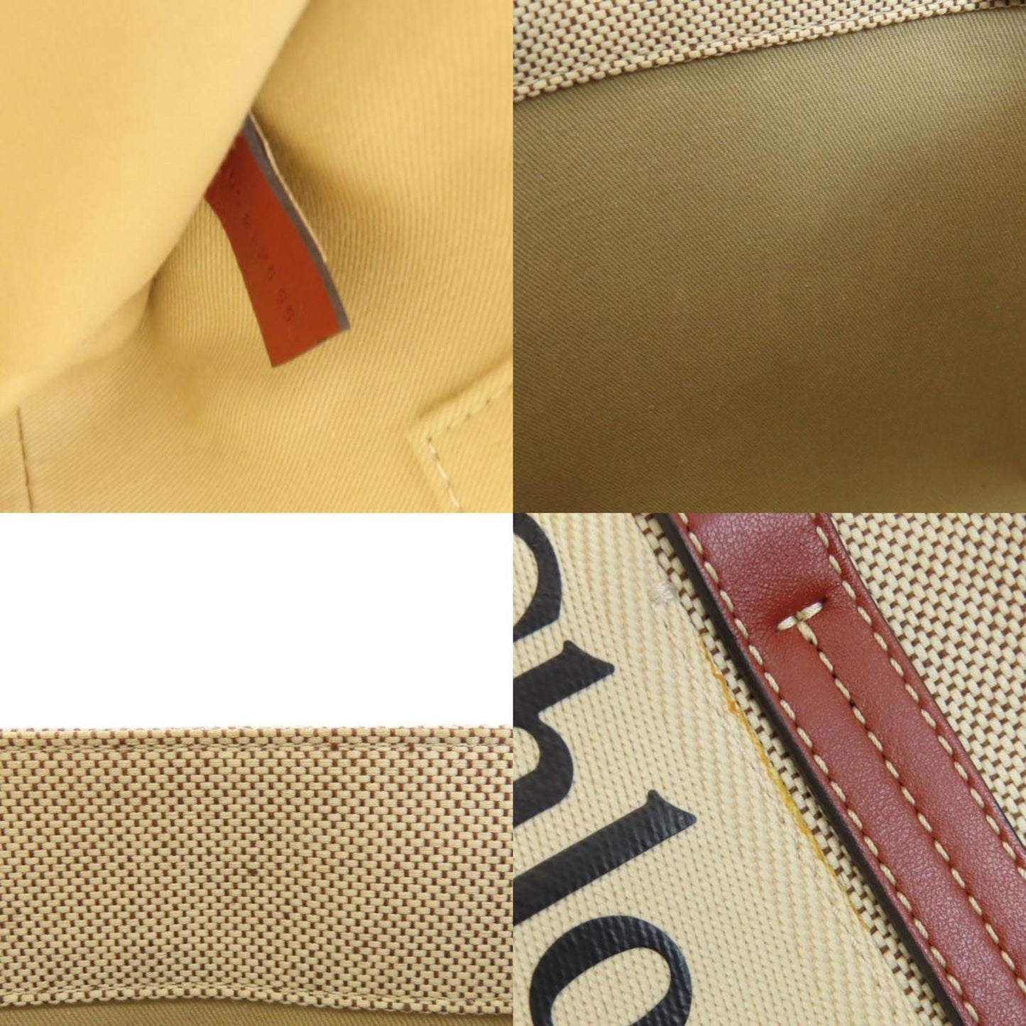 Chlo Chloe Woody Small Handbag Linen Leather