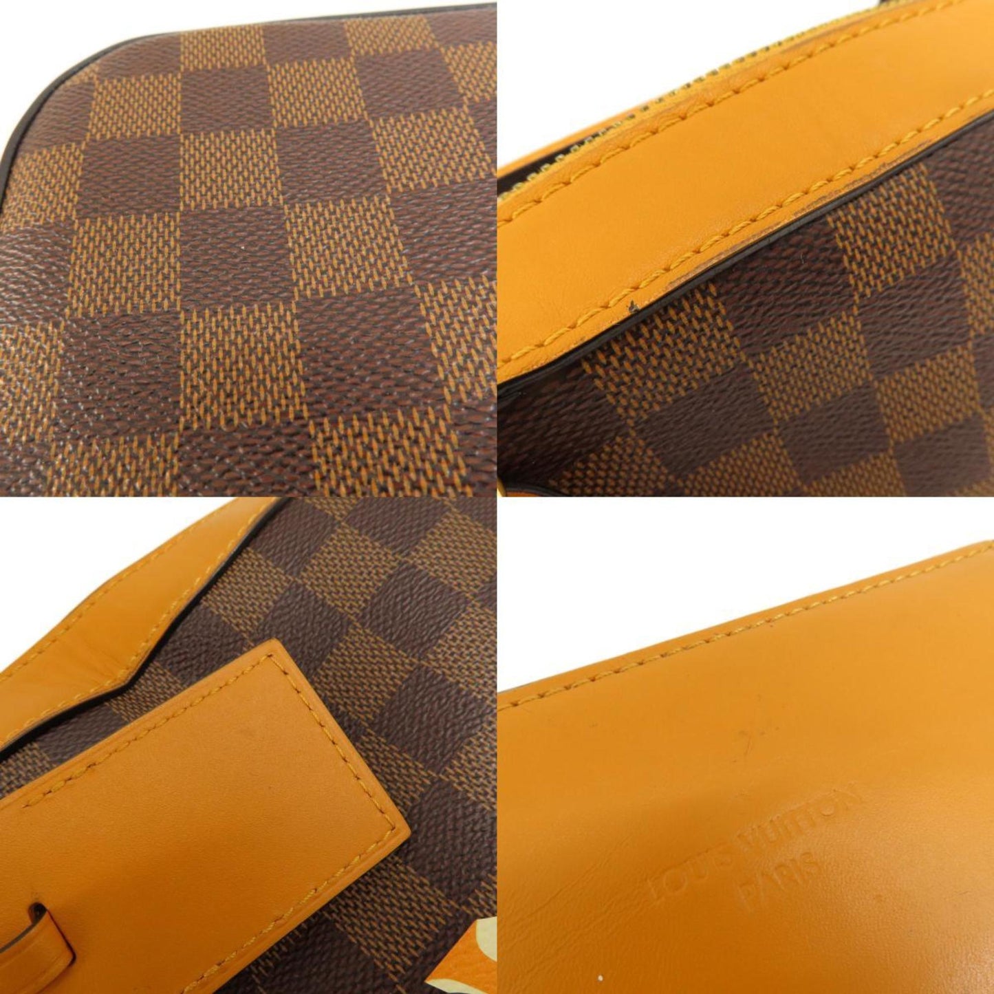 Louis Vuitton N40178 Santa Monica Saffron Damier Ebene Shoulder Bag Canvas