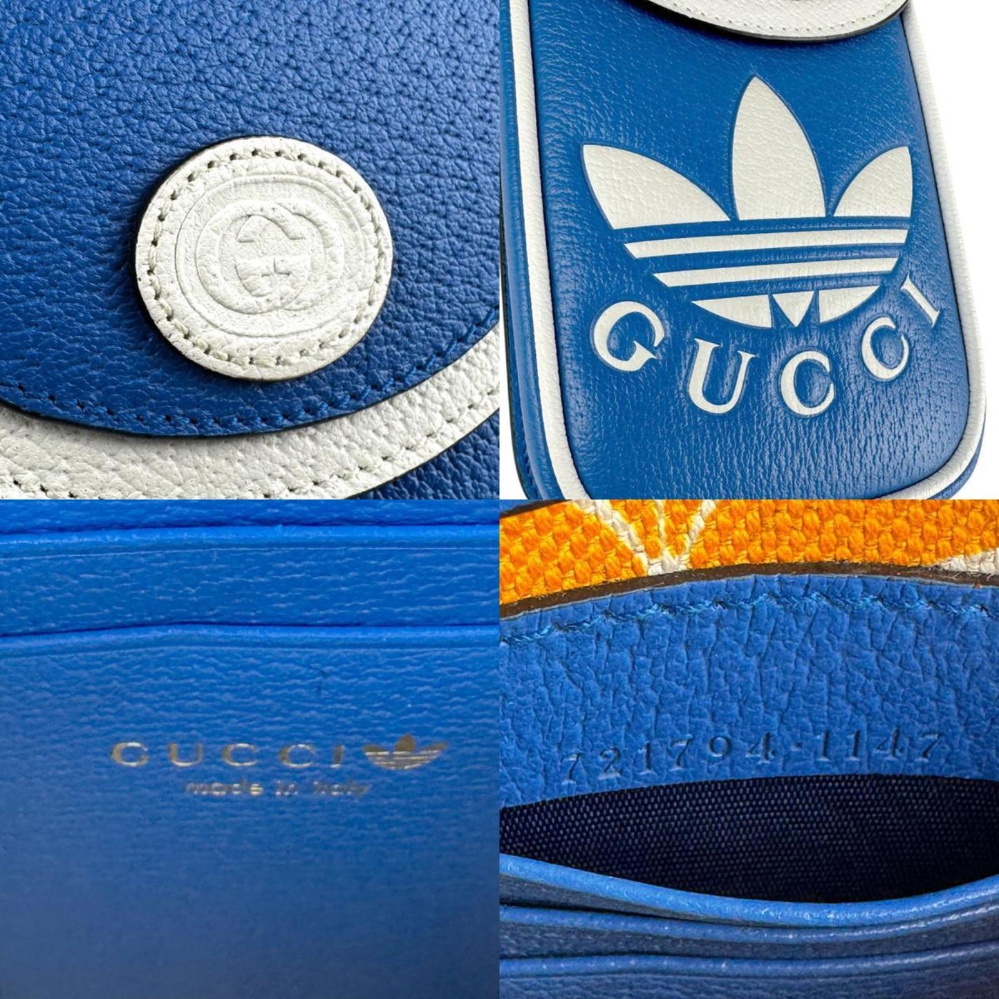 Gucci Shoulder Bag Pouch X Adidas Leather Blue