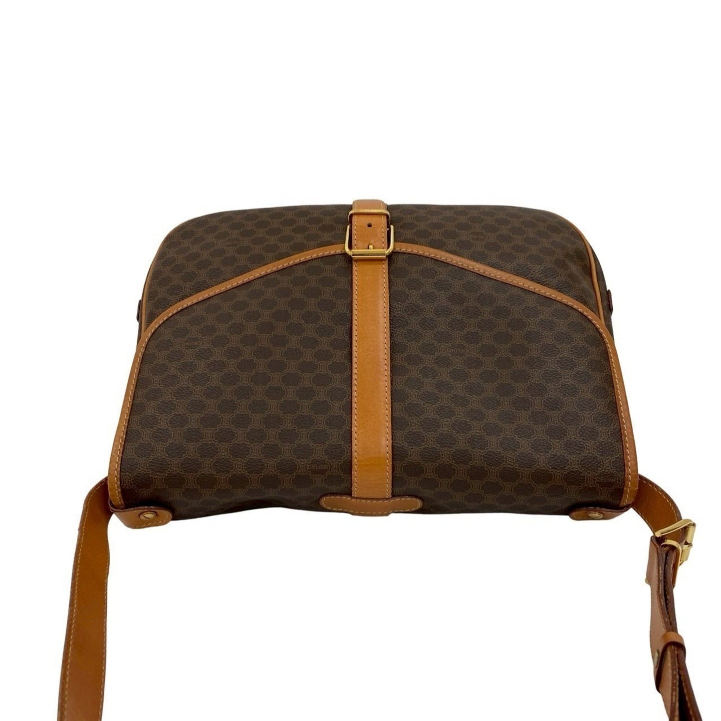 Celine Macadam Blason Pattern Leather Shoulder Bag/Sacoch/Body Bag Brown 013-5