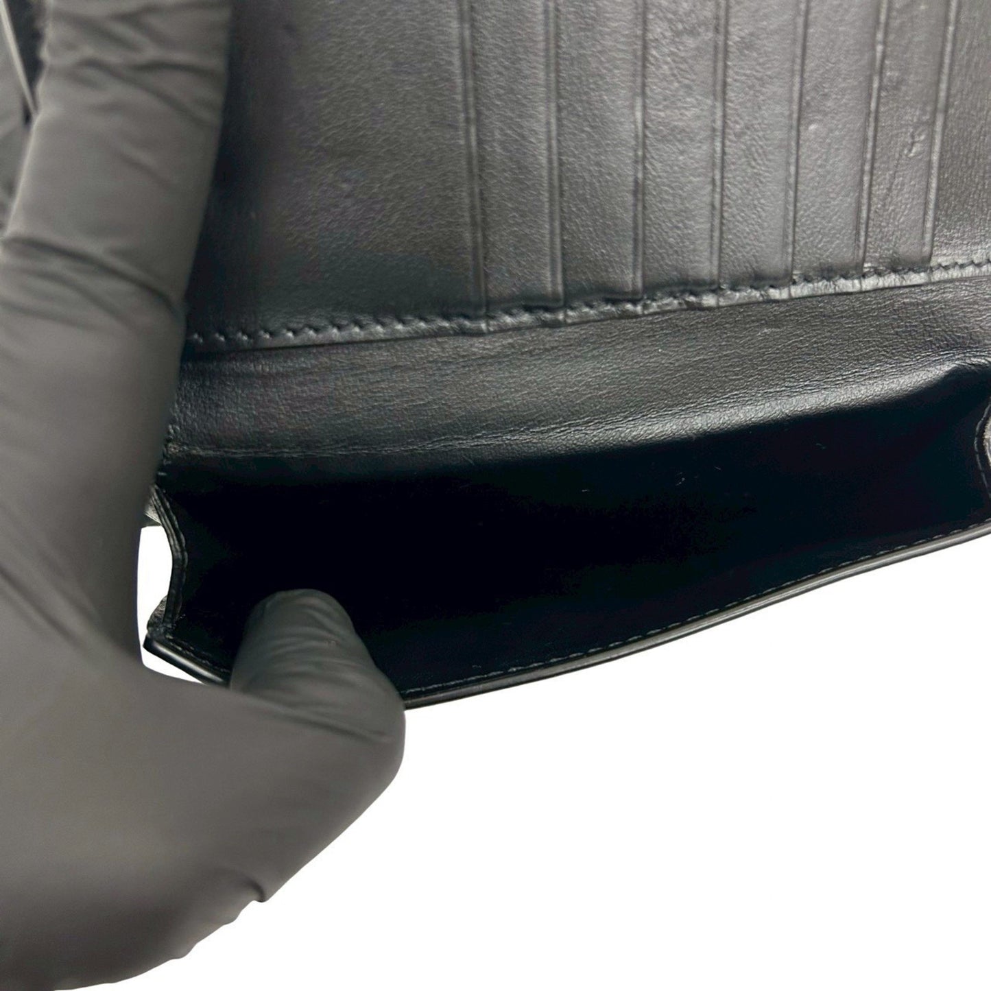 Celine Medium Strap Leather Compact Bifold Wallet With Coin Purse