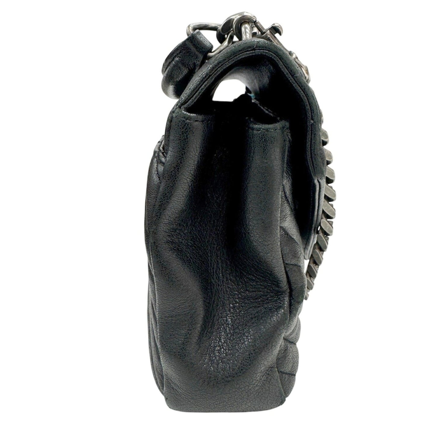 Saint Laurent Ysl College 600279 Chain Shoulder Bag In Black Leather