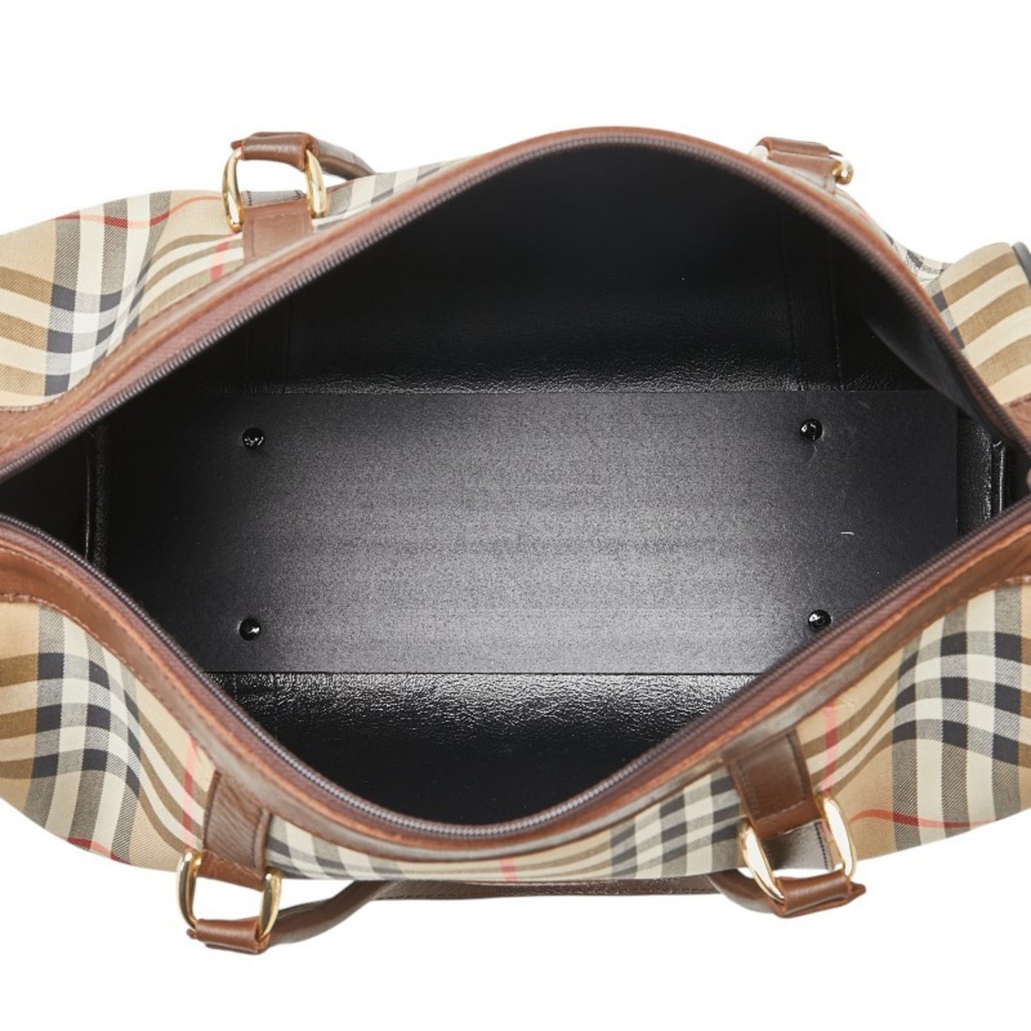 Burberry Nova Check Shadow Horse Boston Bag In Beige
