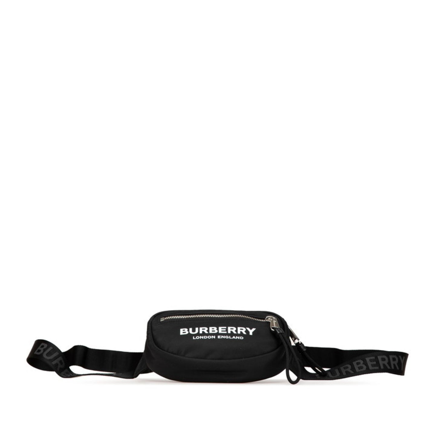 Burberry Canon Logo Print Body Bag Belt Bum 8021091 Black White Nylon