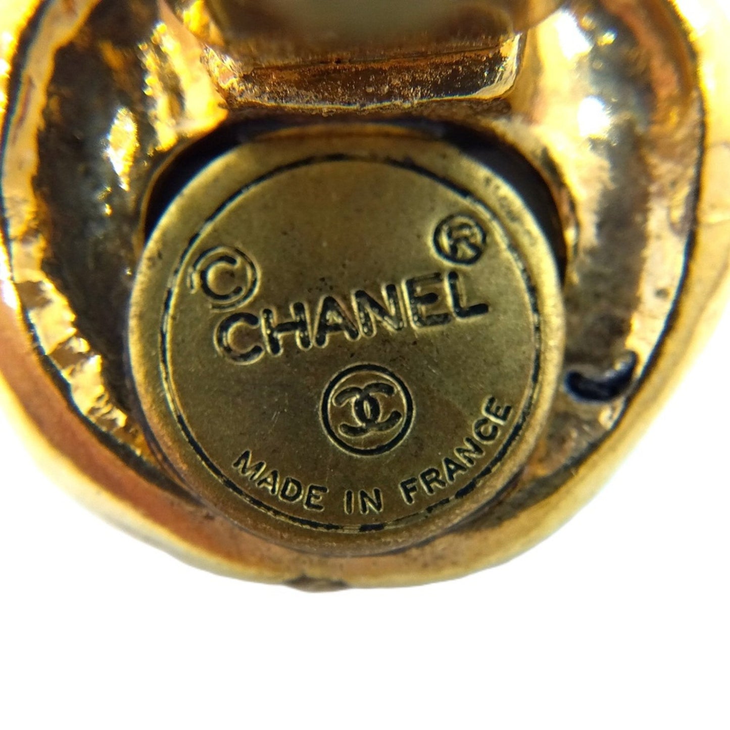 Chanel Earrings Gold Crystal Round Clip-On Gp It68Klo0Vcwk