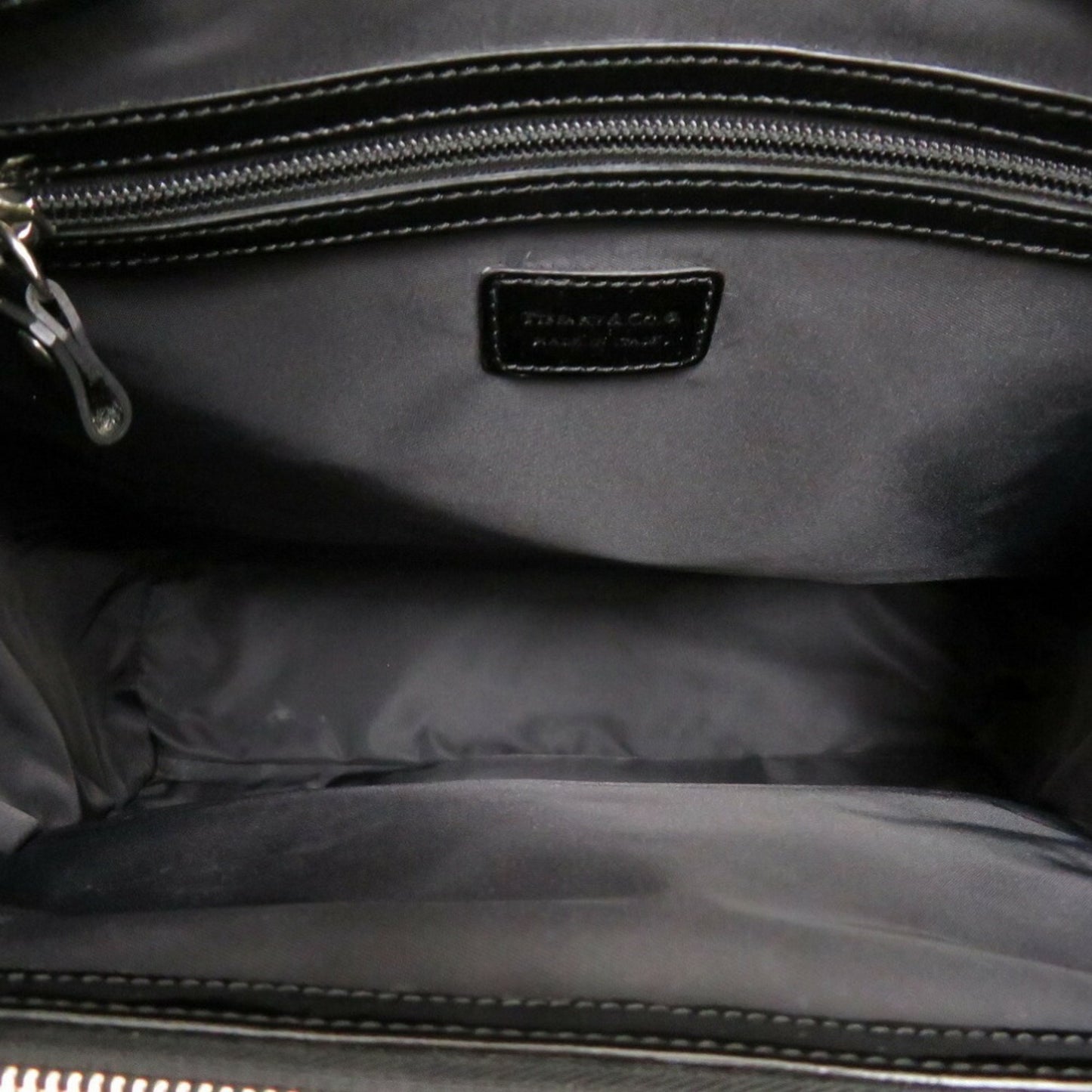 Tiffany Nylon/Patent Leather Black Tote Bag
