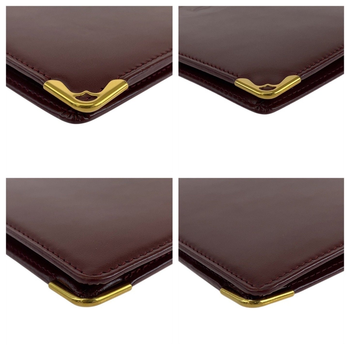 Cartier Must Line Bordeaux Gold Hardware Leather Long Wallet
