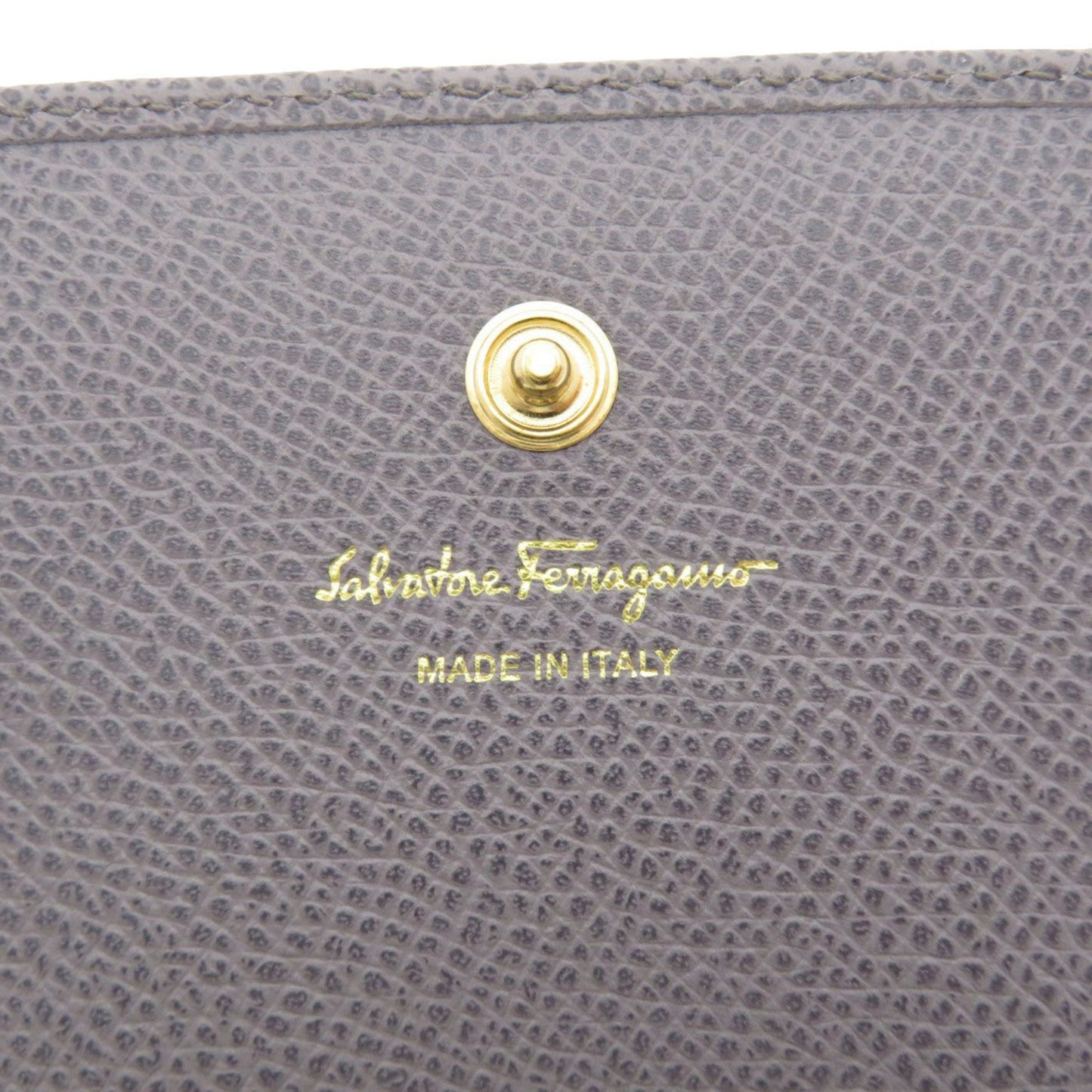 Salvatore Ferragamo Gancini Business Card Holder Case Calf Leather