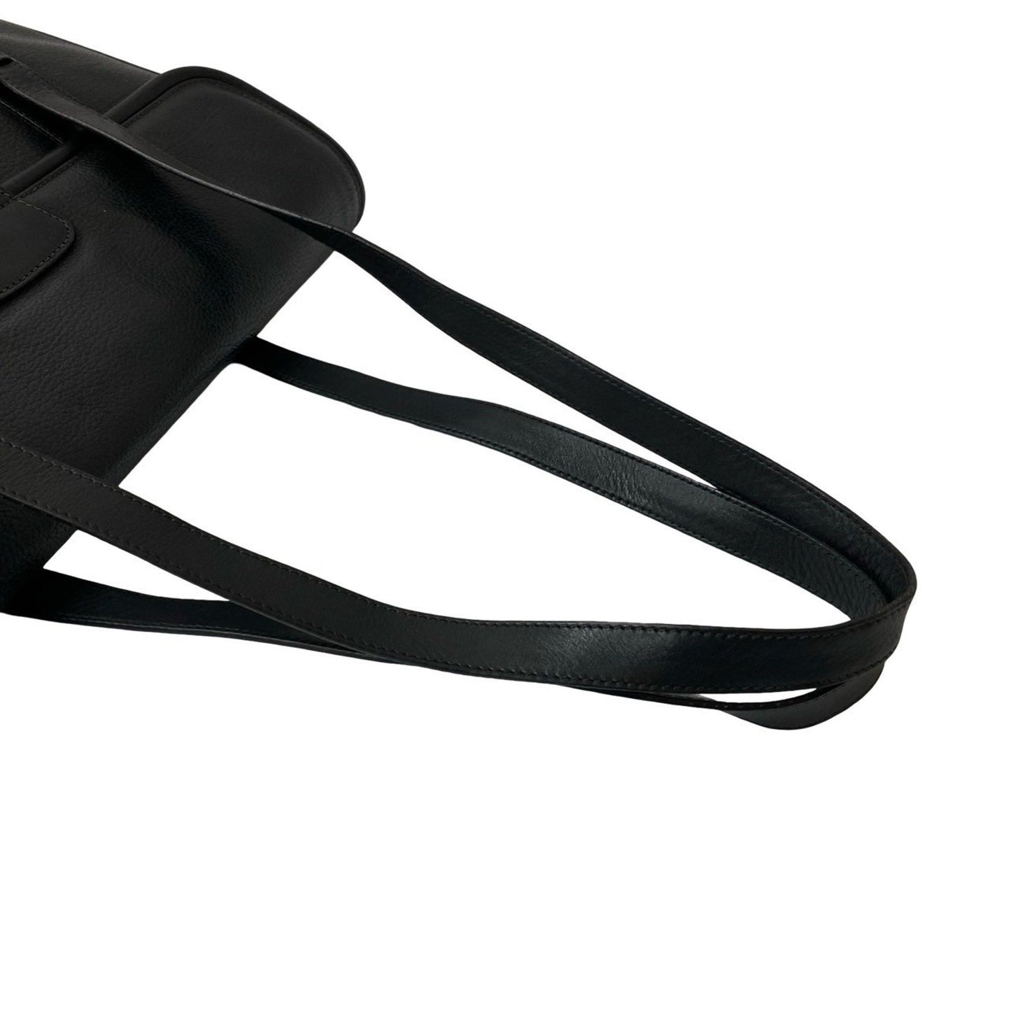 Gucci Old Gucci Horseshoe Leather Tote Bag/Semi-Shoulder Bag In Black