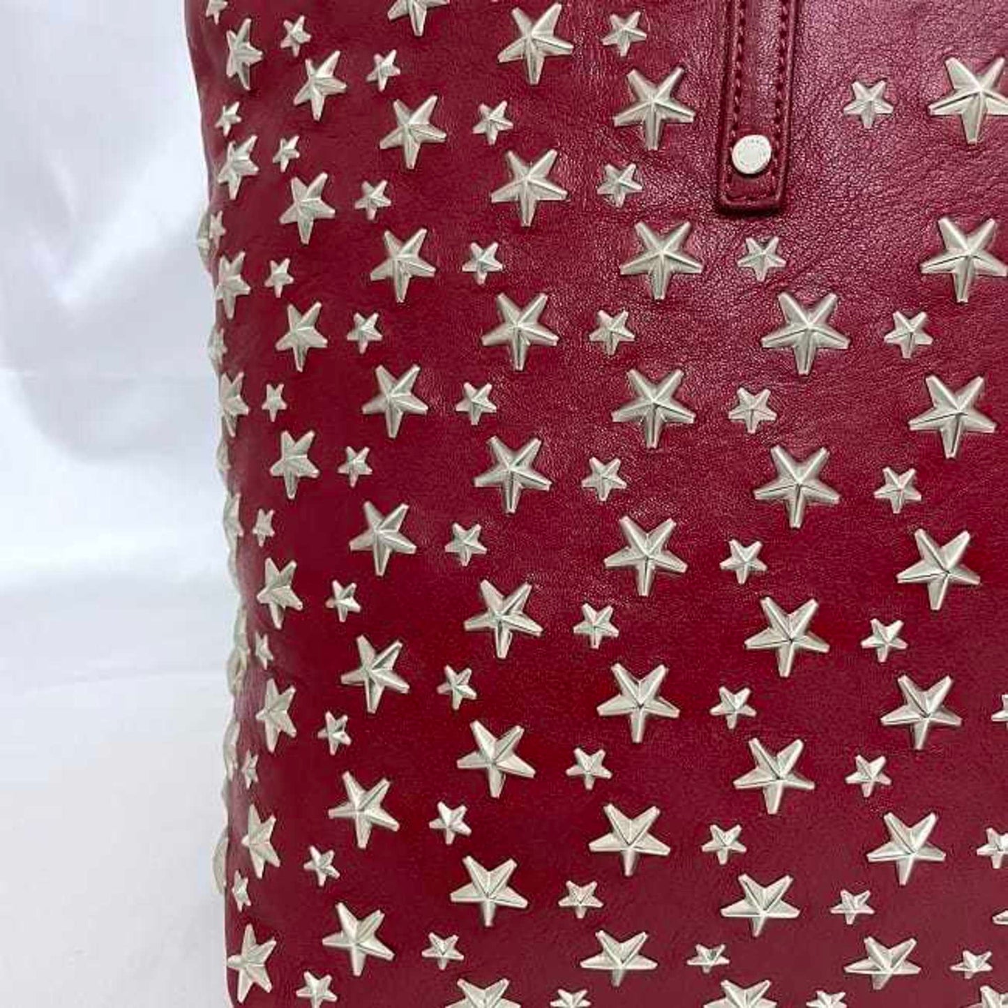 Jimmy Choo Tote Bag Ec-22980 Red Star Studs Leather Jimmy Choo A4