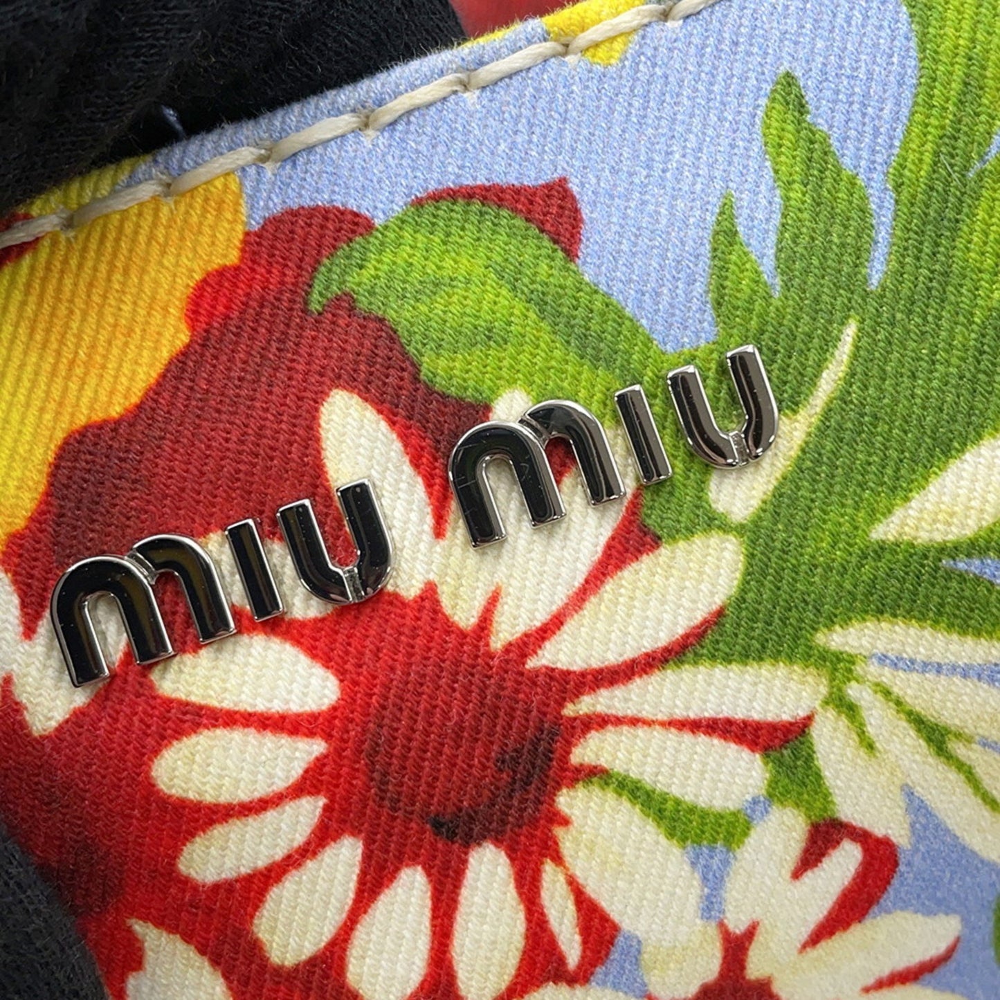 Miu Miu Miu Flower Canvas Handbag 5Bg439 2-Way