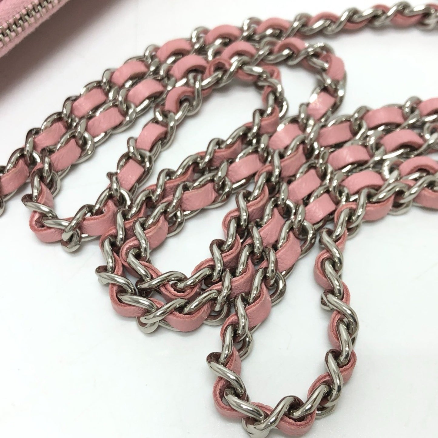Chanel A82527 Cc Mark Chain Wallet Long Wallet Shoulder Bag Pink Lining Multicolore/Silverhardware