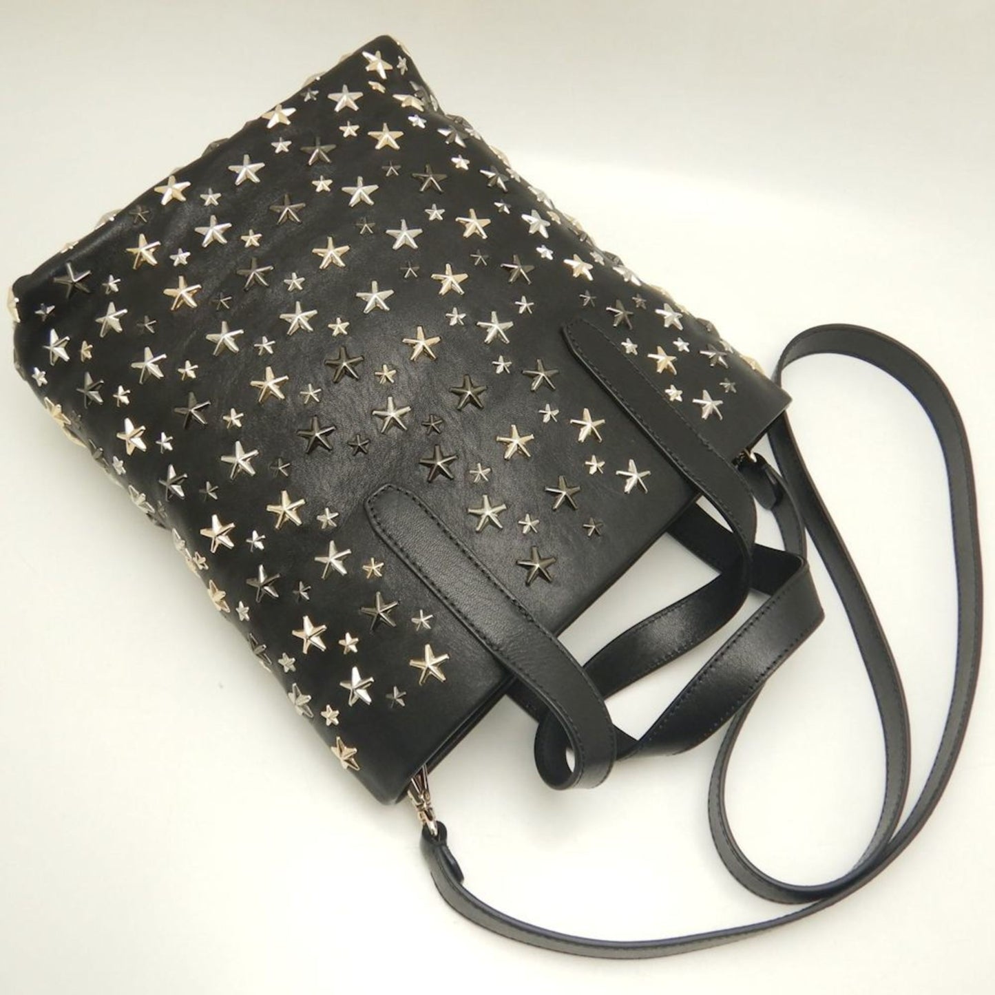 Jimmy Choo Tote Bag Star Studs Leather Black 252748