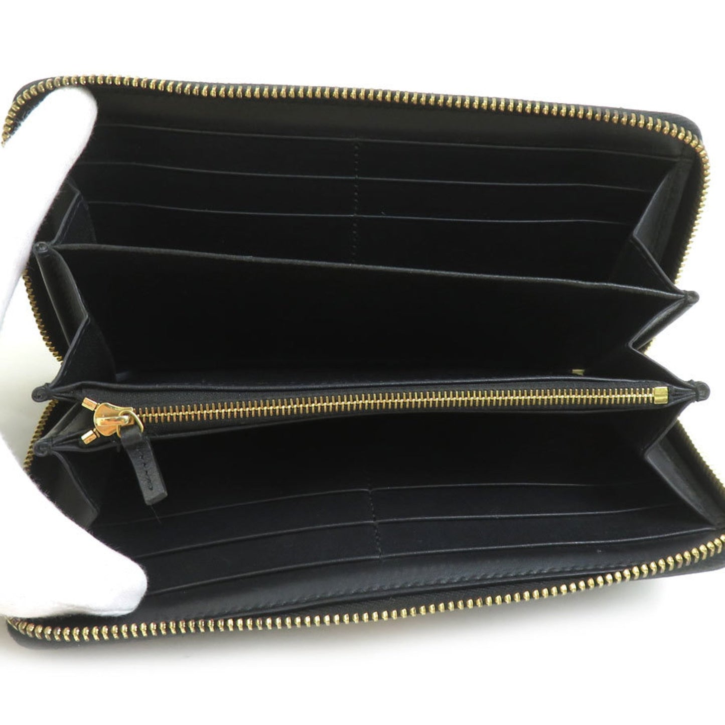 Gucci Men'S Round Long Wallet In Embossed Leather