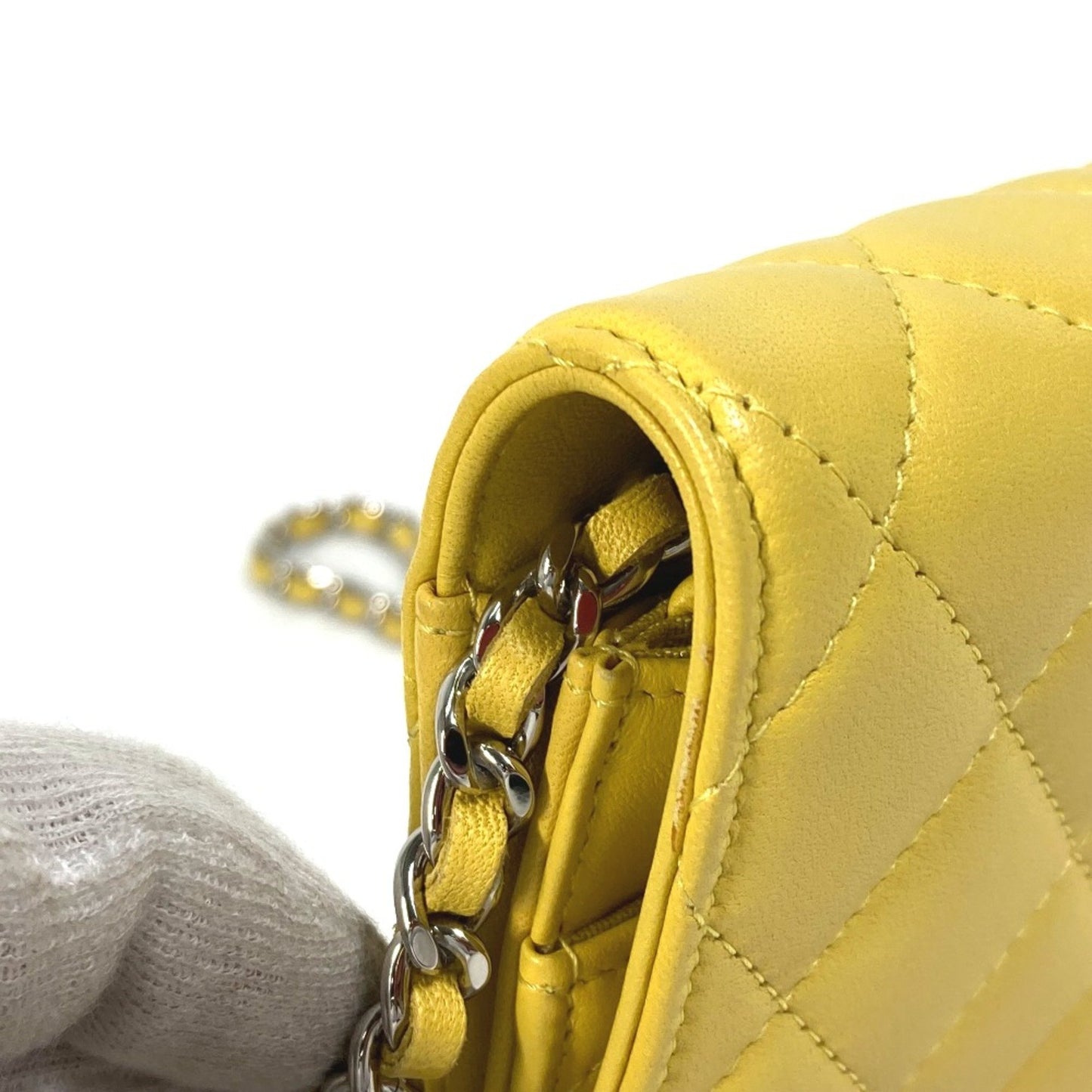 Chanel Ap0250 Cc Mark Chain Wallet Crossbody Long Wallet Bag Pochette Shoulder Bag Yellow