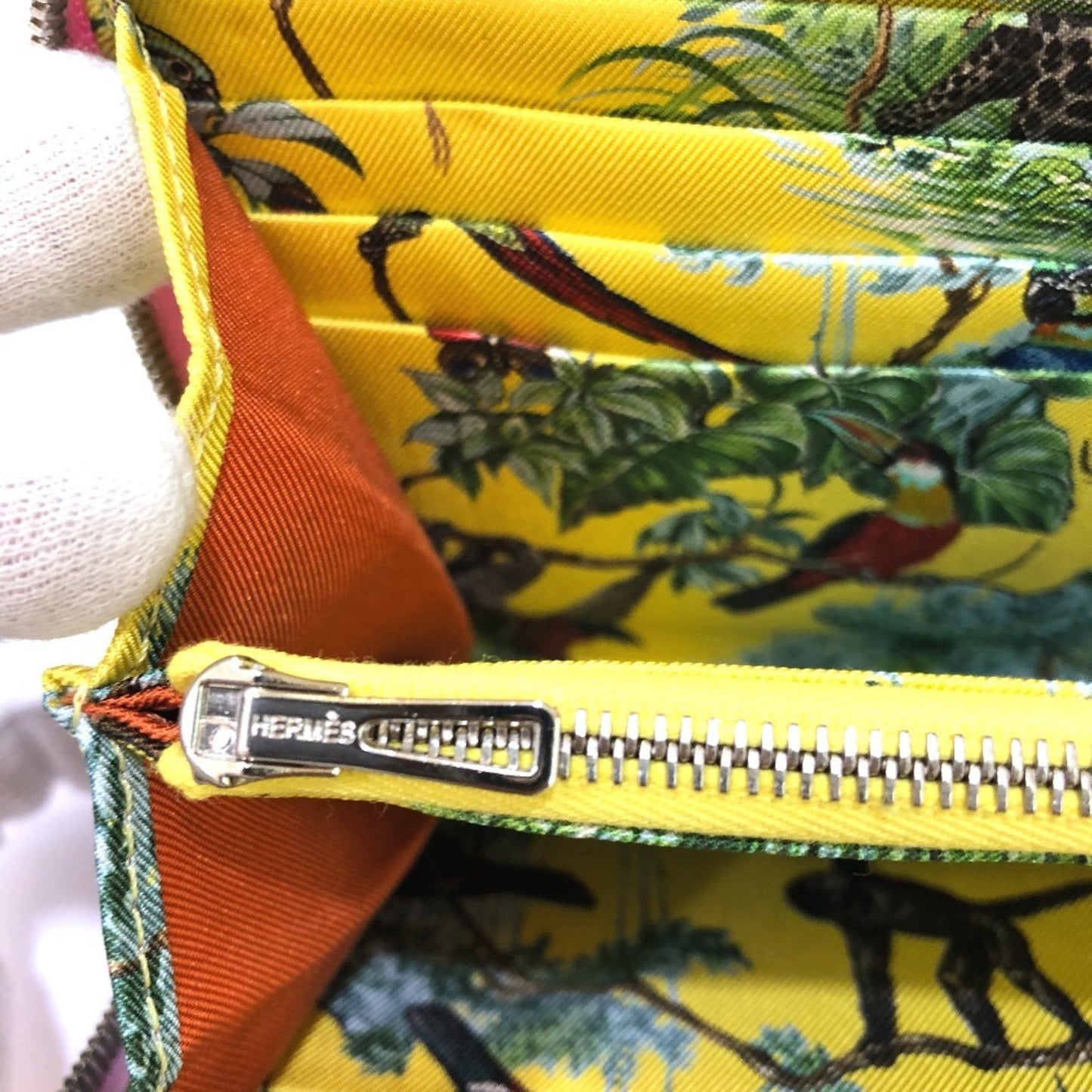 Hermes Azap Long Silk-In All-Over Print Wallet With Zip-Around Design