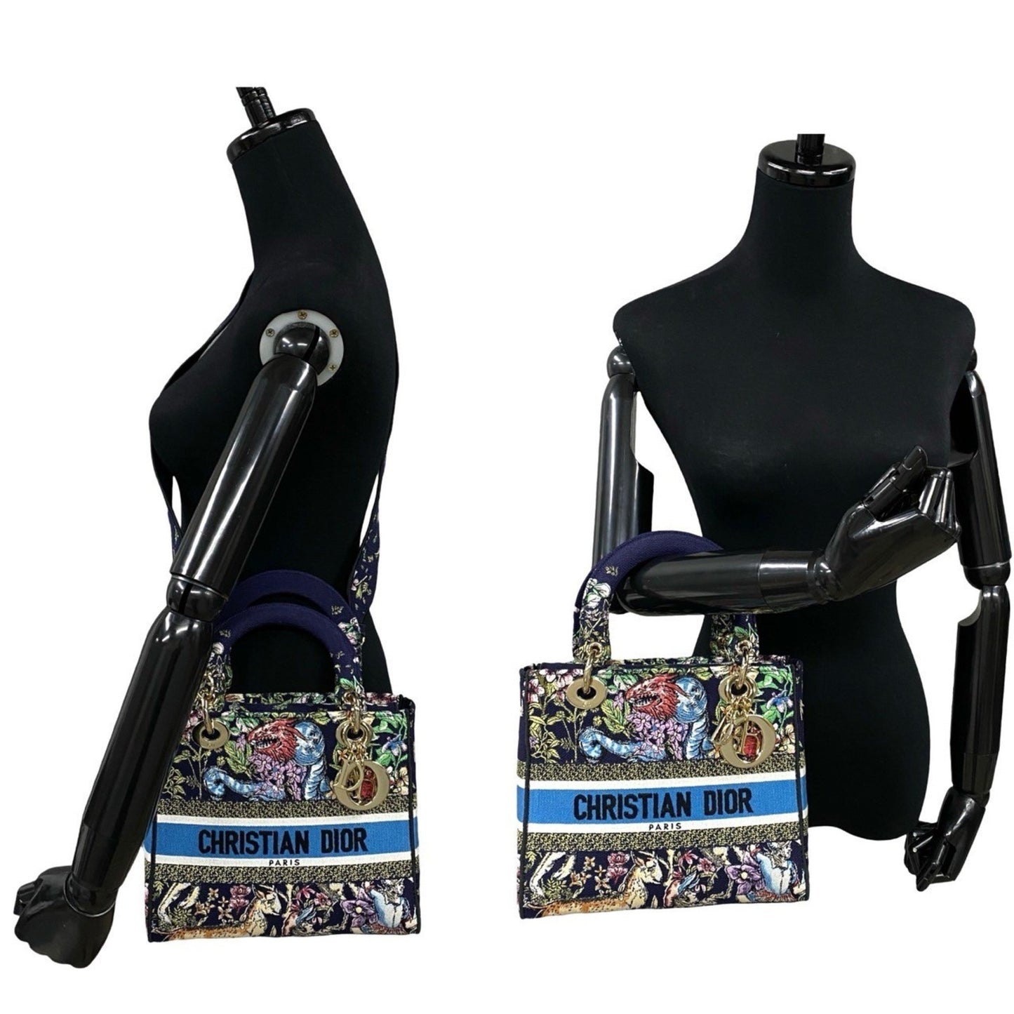 Christian Dior Lady Cannage Canvas 2-Way Shoulder Bag