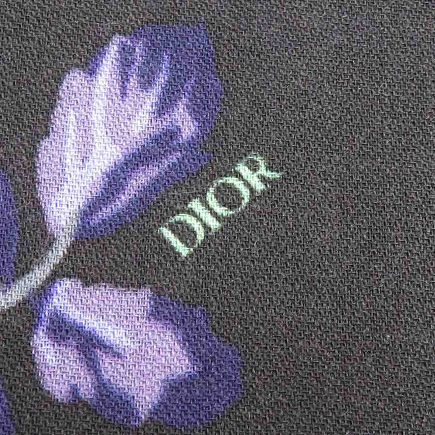 Christian Dior Shawl Scarf Muffler Wool Silk Black Green Purple