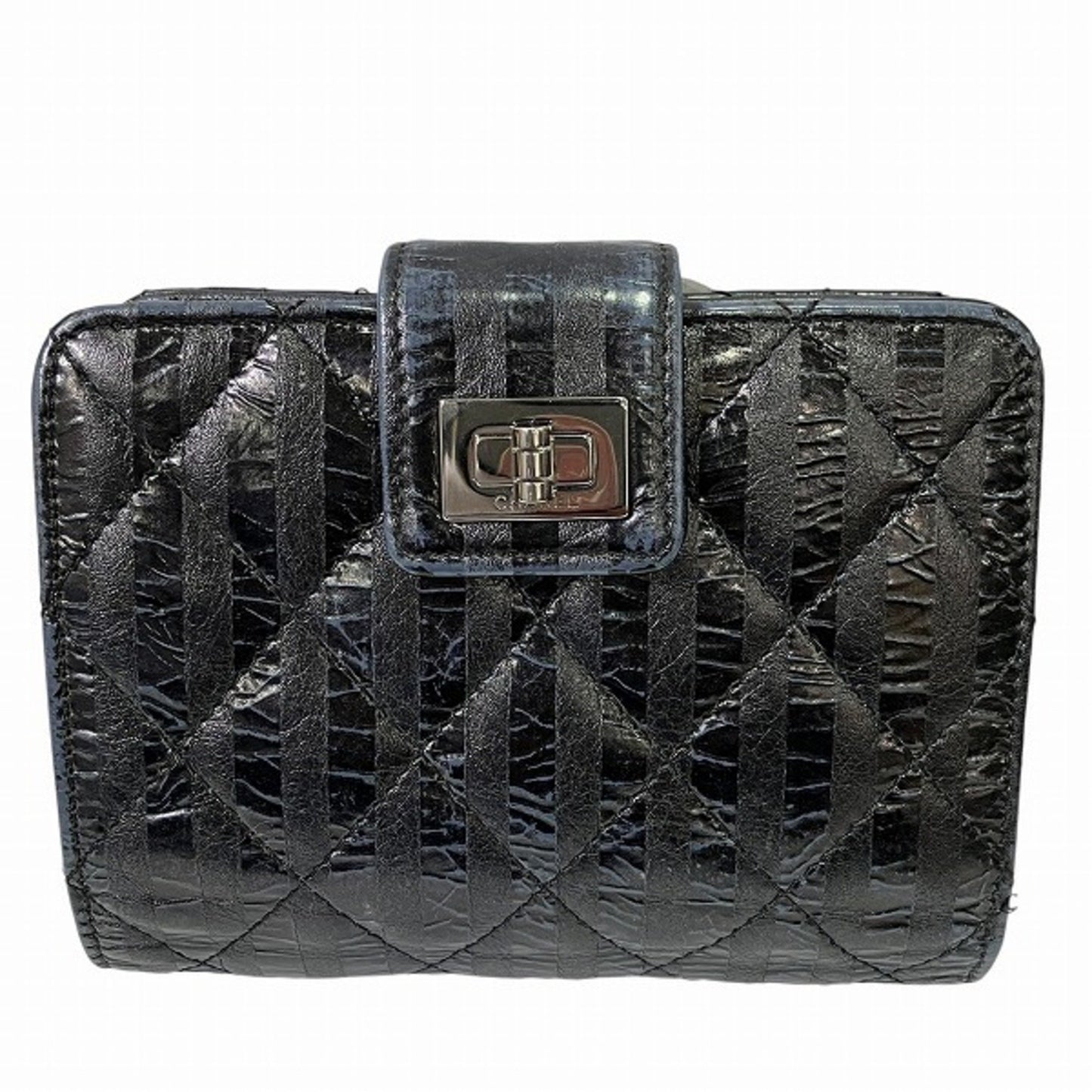 Chanel 2.55 Black Leather Wallet Bi-Fold