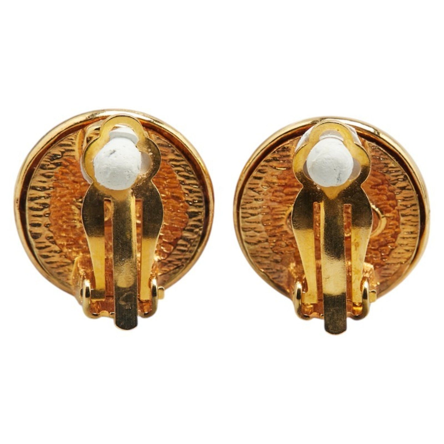 Chanel Coco Mark Round Earrings Gold Plated
