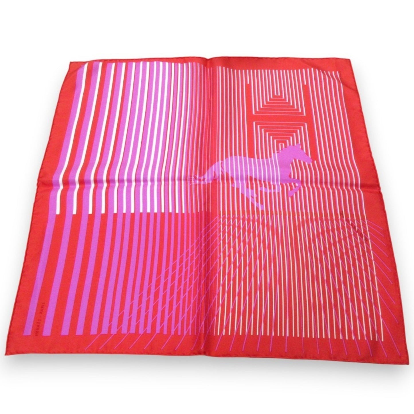 Hermes H Au Galop Carr 45 100% Silk Scarf/Muffler Red