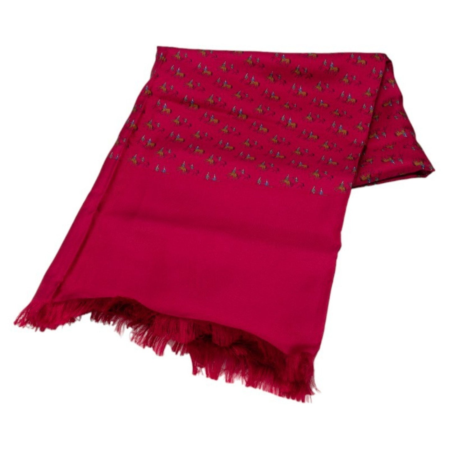 Hermes Margiela Period Scarf Wine Red Multicolor Silk