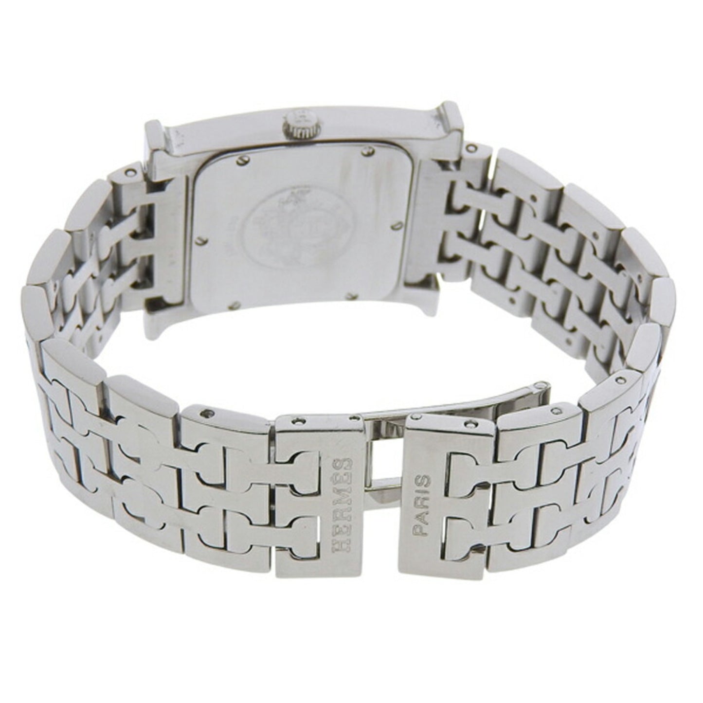 Hermes Hermes H Watch Wristwatch Hh1.510 Stainless Steel Quartz Analog Display Orange Dial Heure
