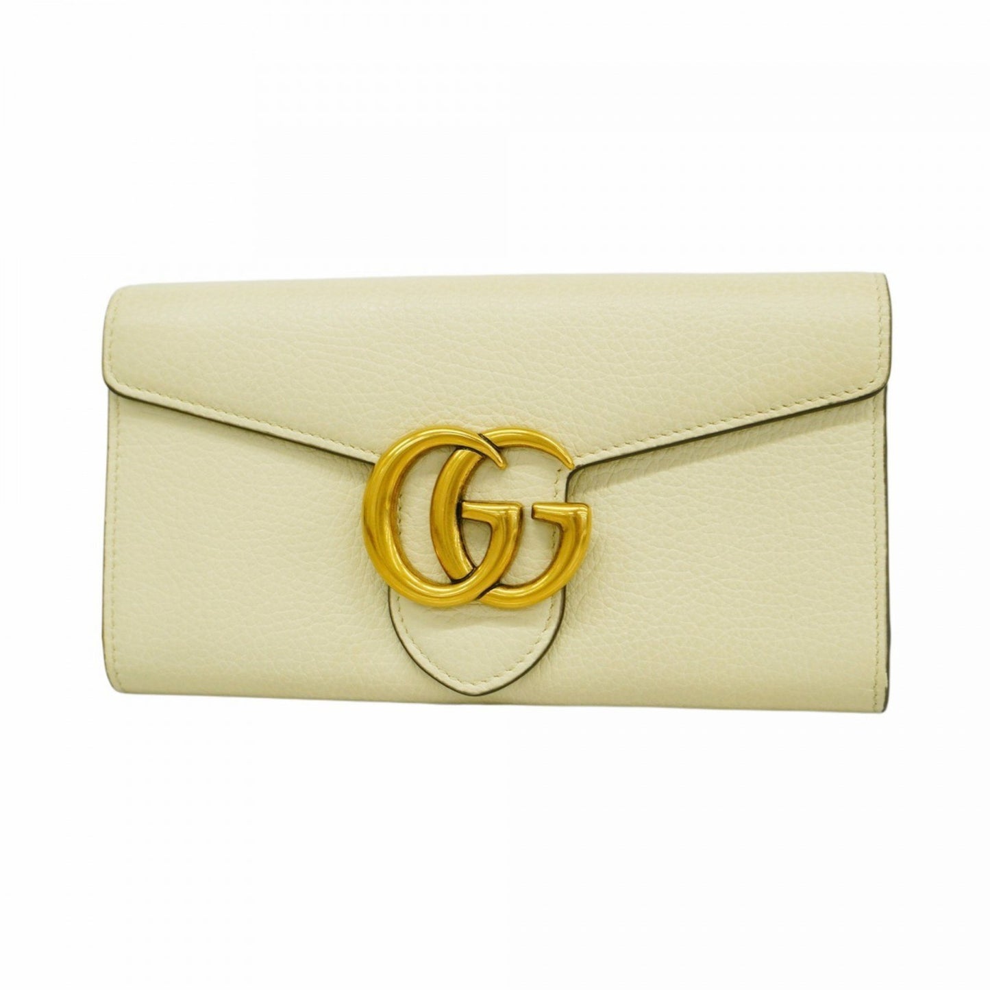 Gucci Gg Marmont Long Wallet 779776 Leather Ivory