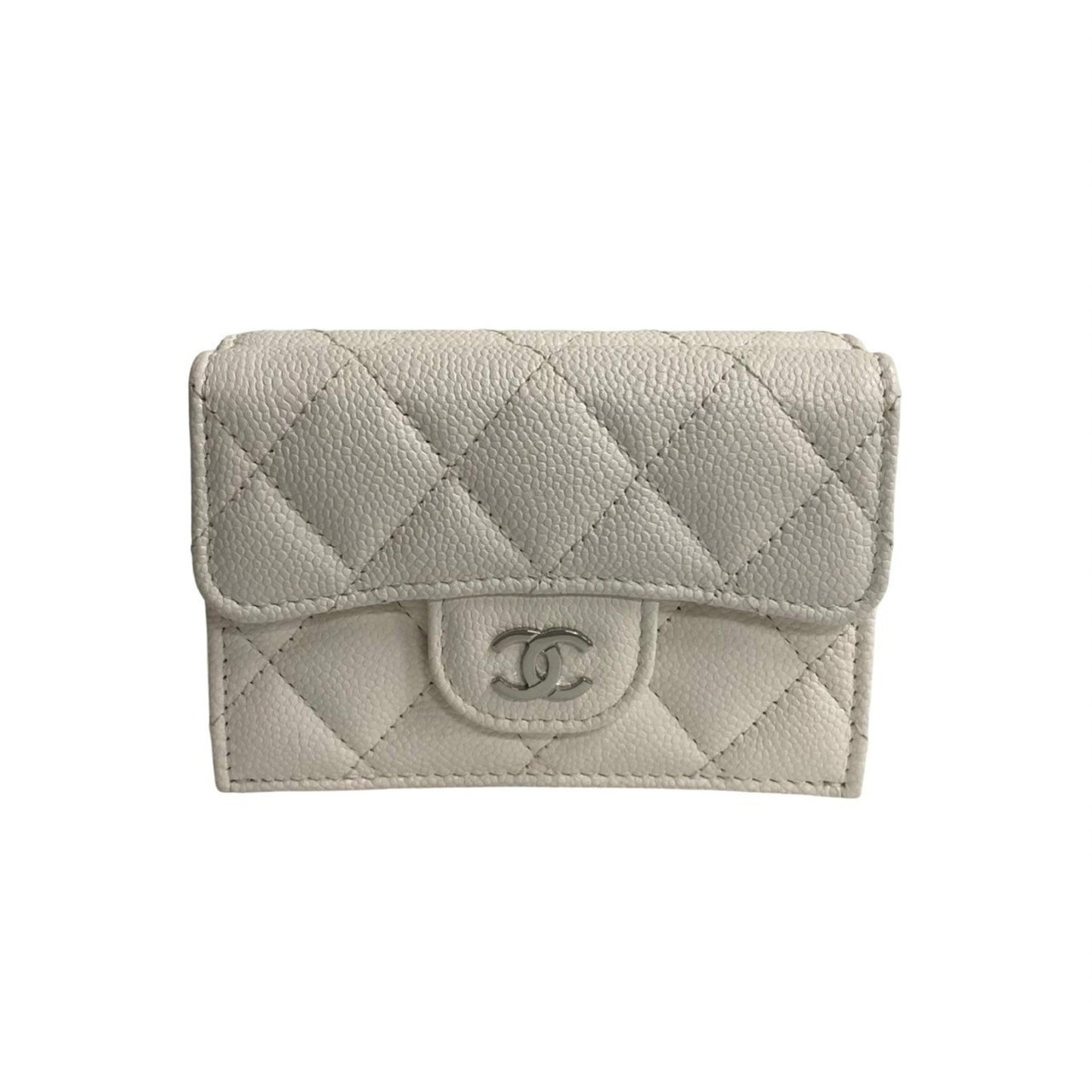 Chanel Matelasse Coco Mark Leather And Caviar Skin Tri-Fold Wallet