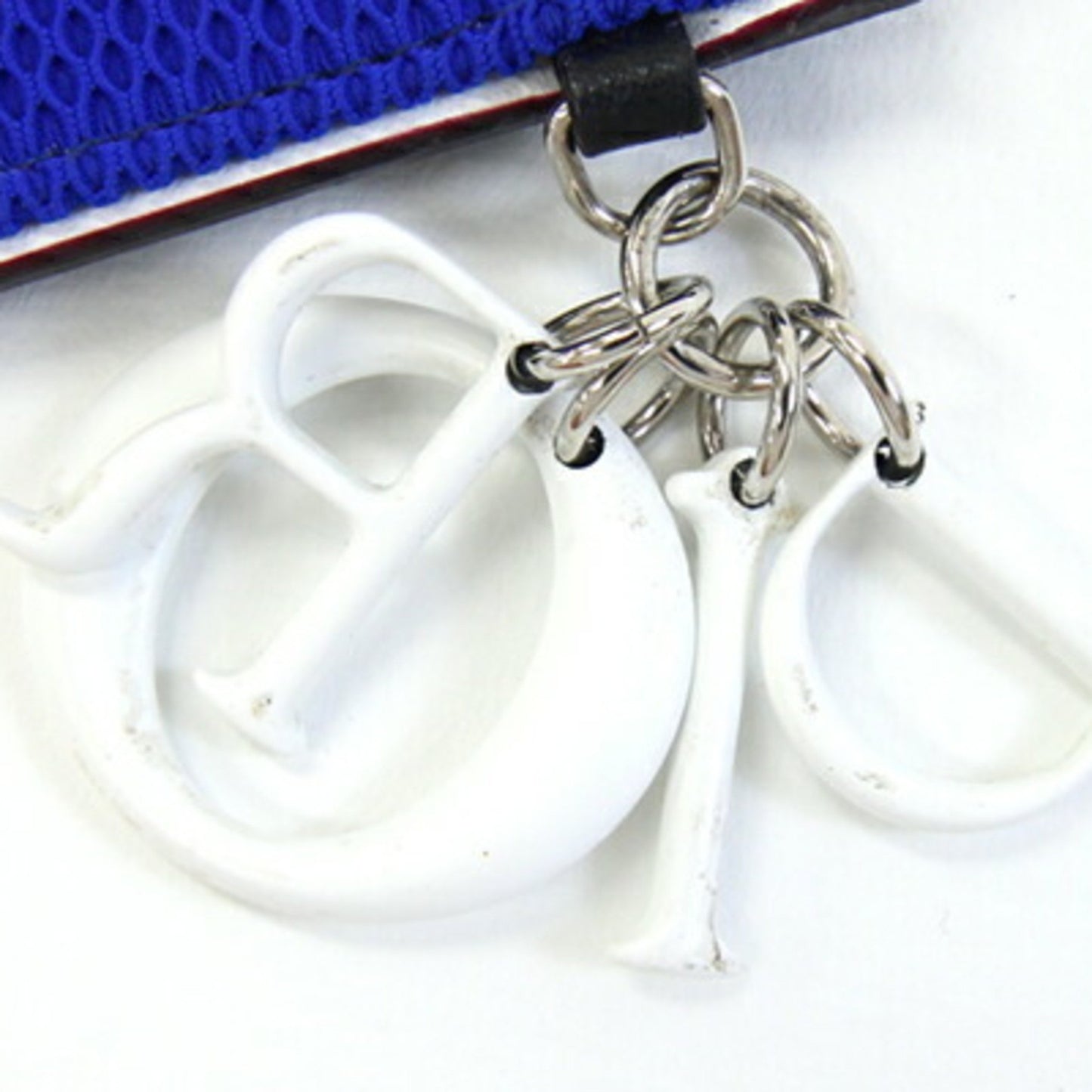 Christian Dior Dior Coin Case Blue White Leather Mini Pouch Purse Beads