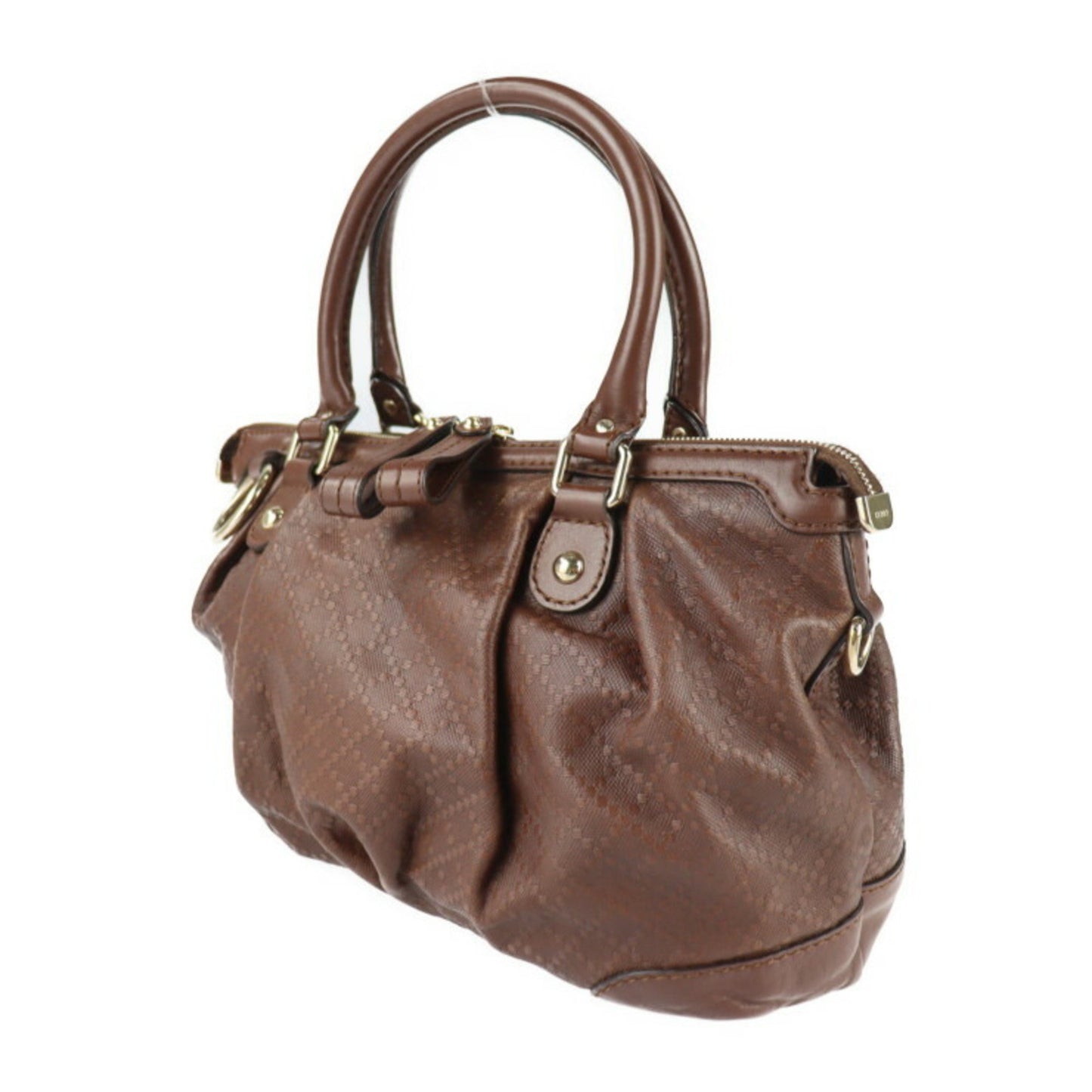 Gucci Gucci Suki Diamante Handbag 247902 Leather Brown Gold Metal Fittings 2Way Shoulder Bag