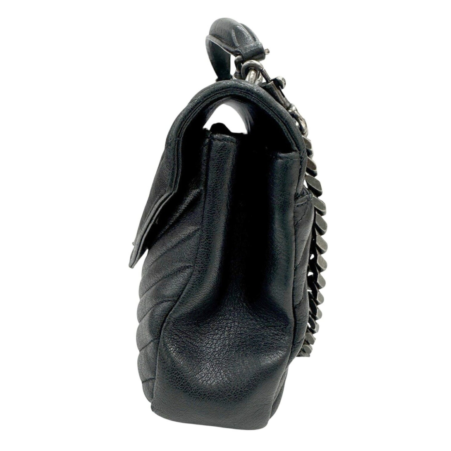 Saint Laurent Ysl College 600279 Chain Shoulder Bag In Black Leather