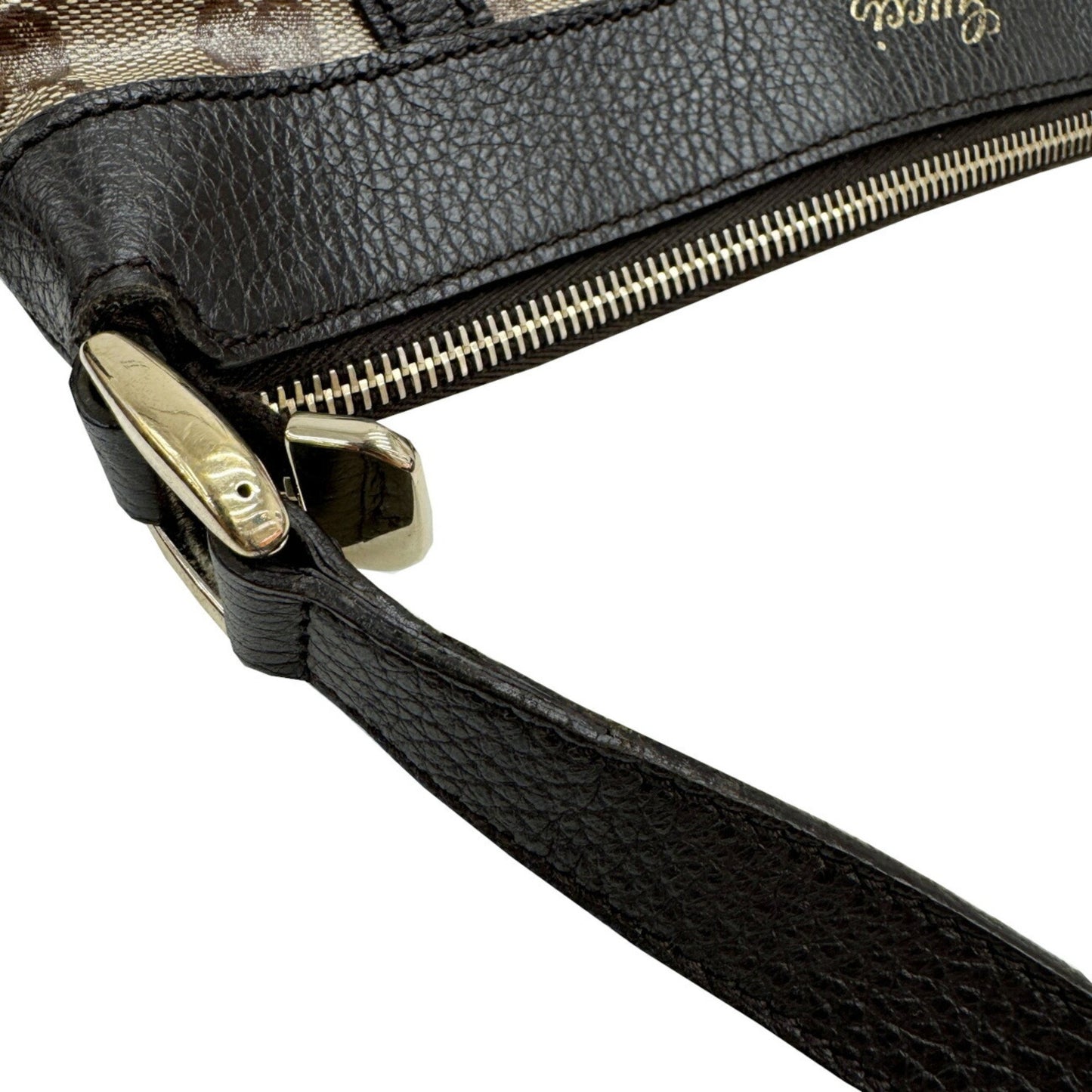 Gucci Abbey 265691 Gg Crystal Shoulder Bag In Coated Canvas And Leather