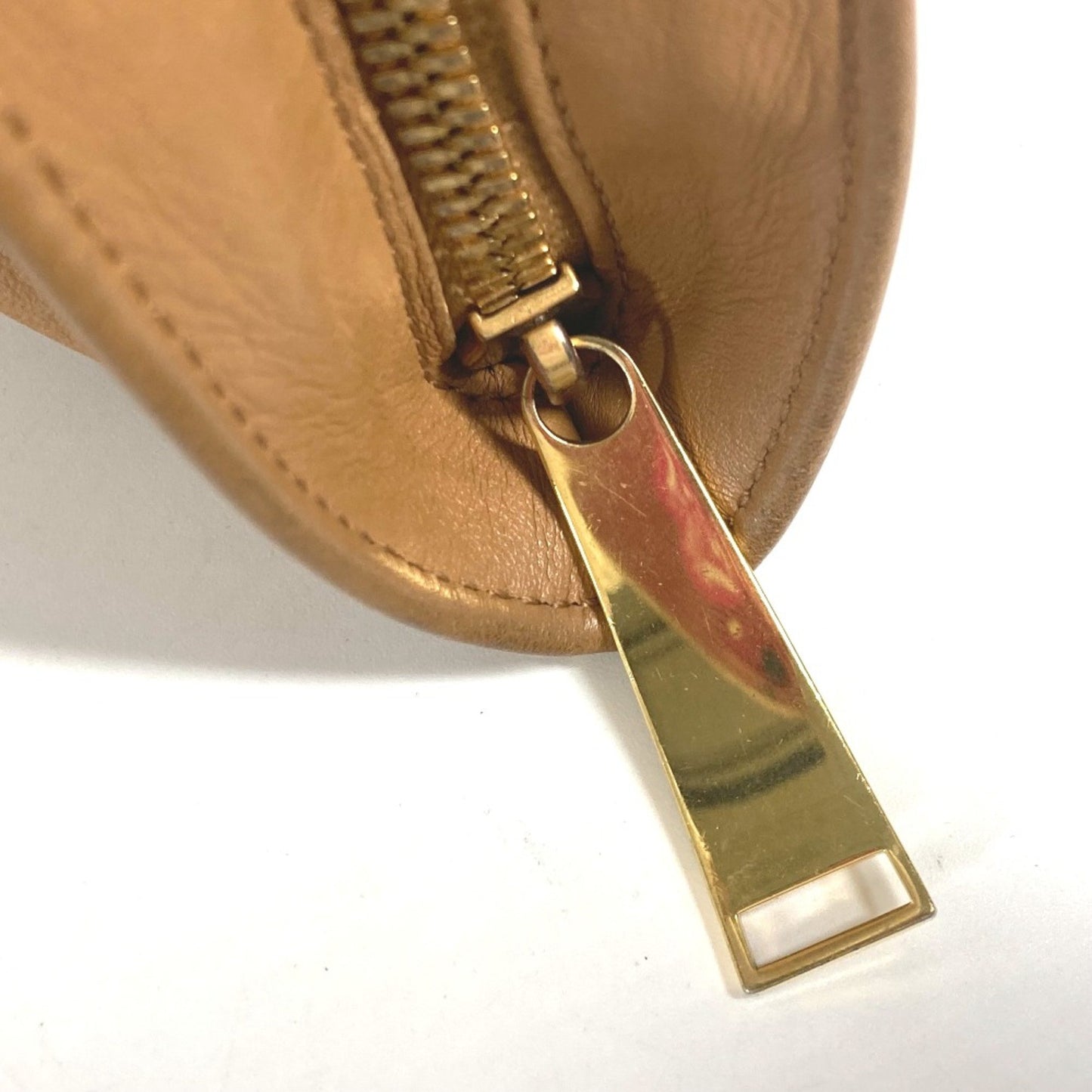 Bottega Veneta 607964 Bag Pouch Clutch Bag Hand Bag Camel Brown