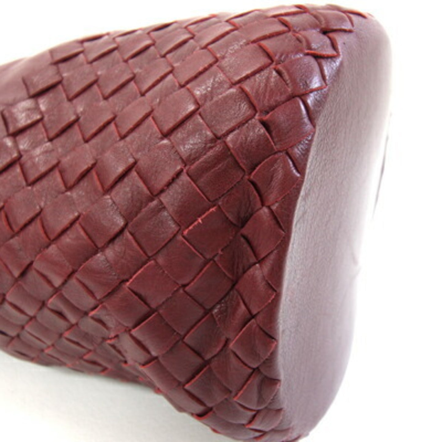 Bottega Veneta Intrecciato Bordeaux Leather Shoulder Bag