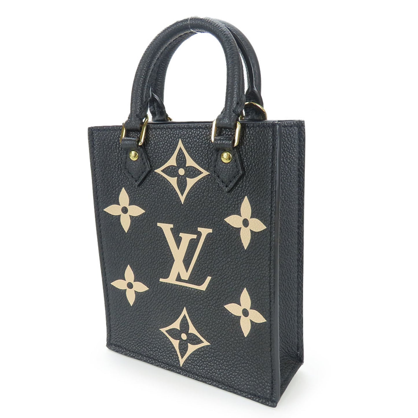 Louis Vuitton Petite Sac Plat Handbag M81416 Monogram Empreinte Black