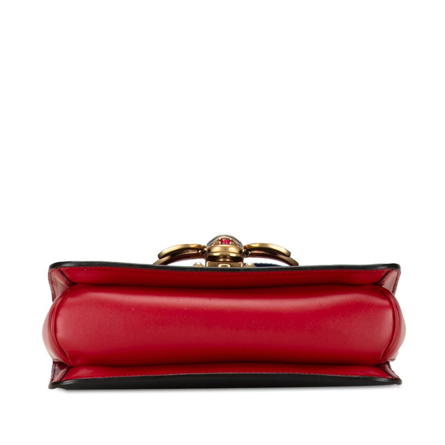 Gucci Queen Margaret Bee Tricolor Shoulder Bag 476542 White Red Navy Leather